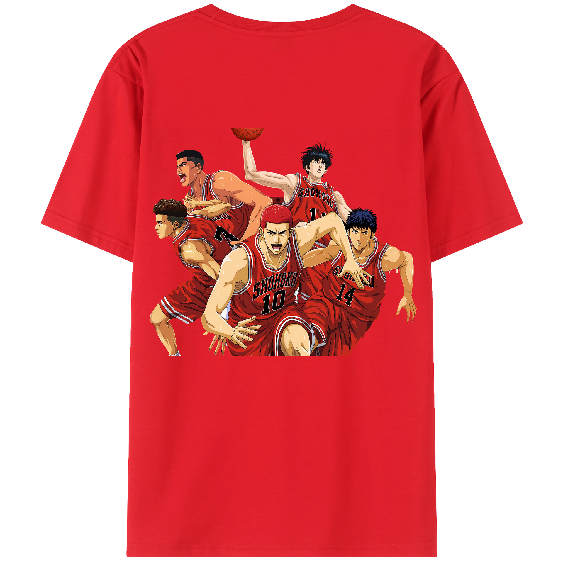 （画像用） SLAM DUNK／スラムダンク 綿100％ メンズ半袖Tシャツ（バックプリント） 通気性