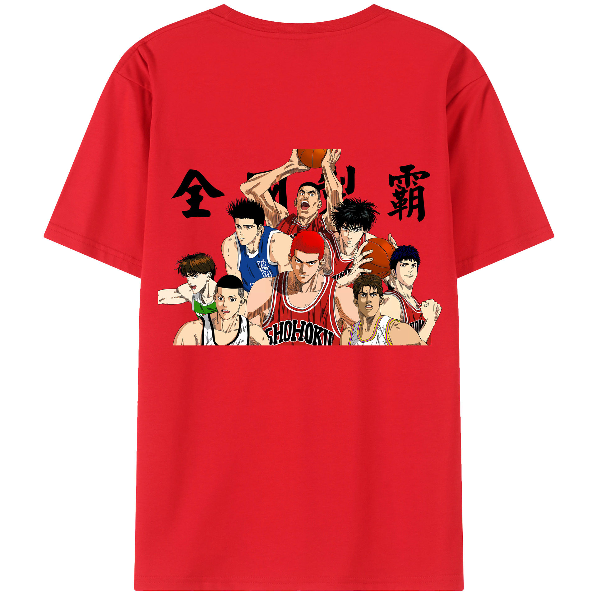 （画像用） SLAM DUNK／スラムダンク 綿100％ メンズ半袖Tシャツ（バックプリント） 通気性