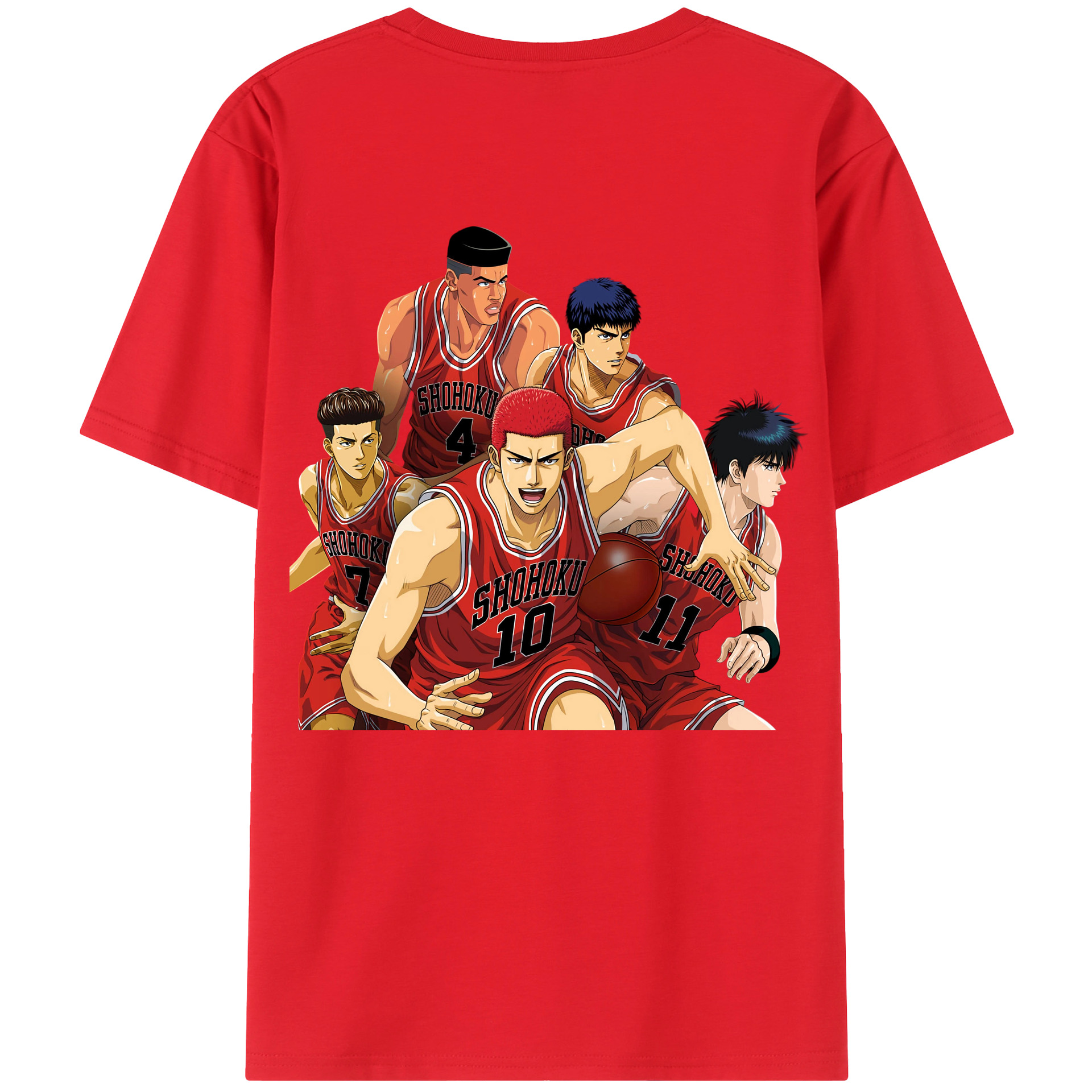 （画像用） SLAM DUNK／スラムダンク 綿100％ メンズ半袖Tシャツ（バックプリント） 通気性