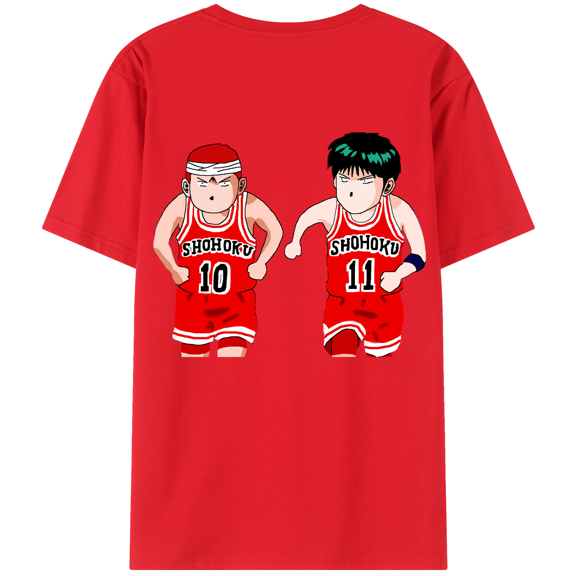 （画像用） SLAM DUNK／スラムダンク 綿100％ メンズ半袖Tシャツ（バックプリント） 通気性
