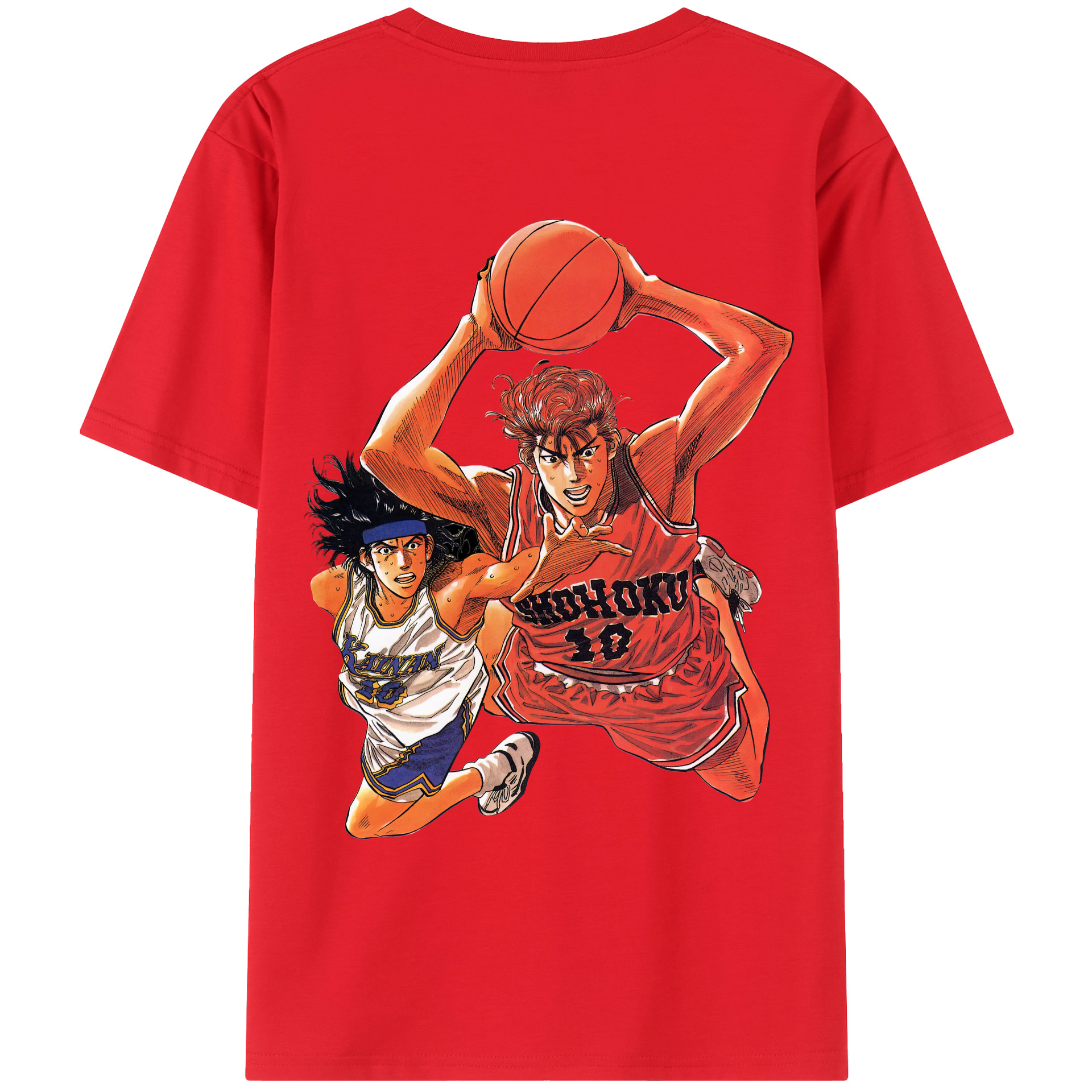 （画像用） SLAM DUNK／スラムダンク 綿100％ メンズ半袖Tシャツ（バックプリント） 通気性