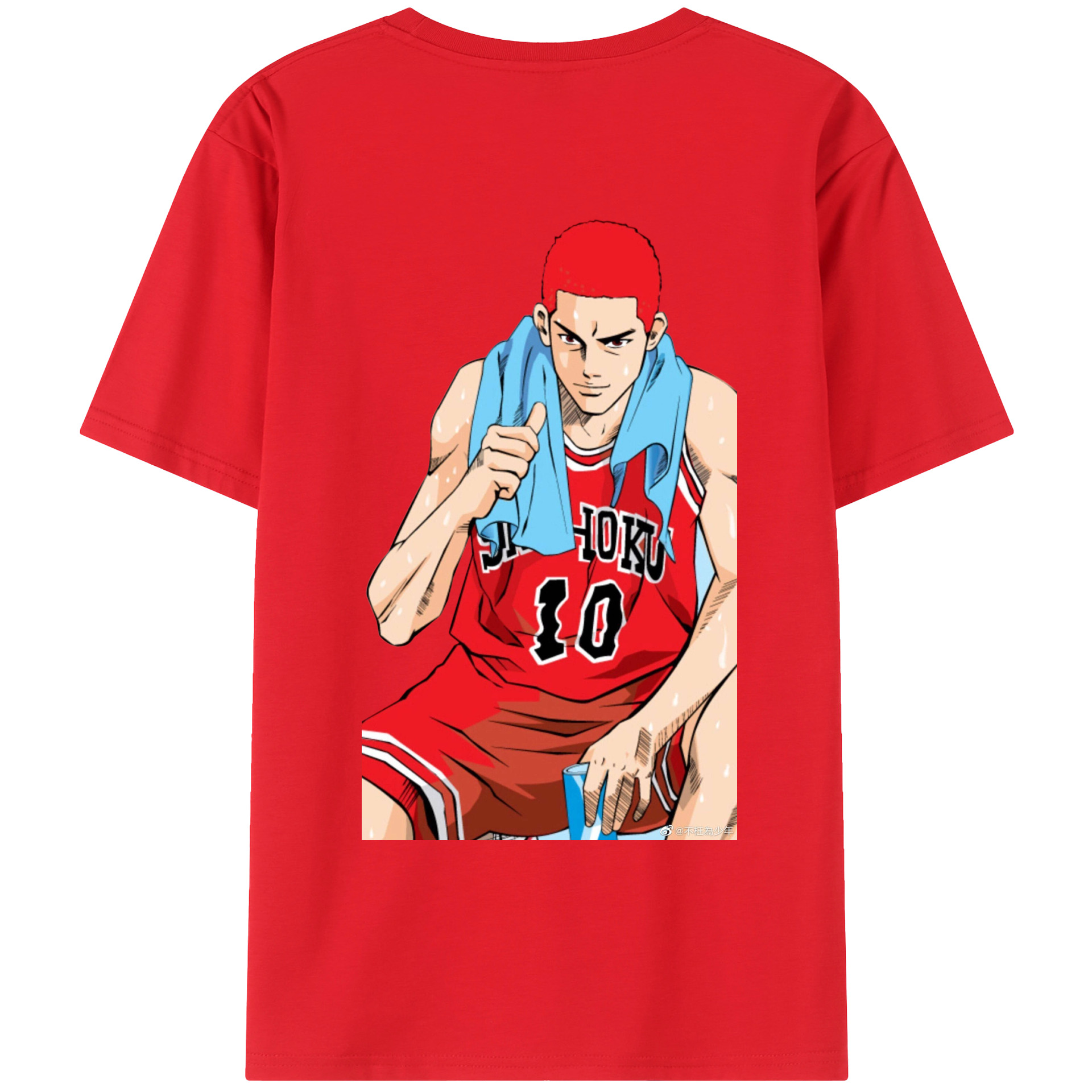 （画像用） SLAM DUNK／スラムダンク 綿100％ メンズ半袖Tシャツ（バックプリント） 通気性