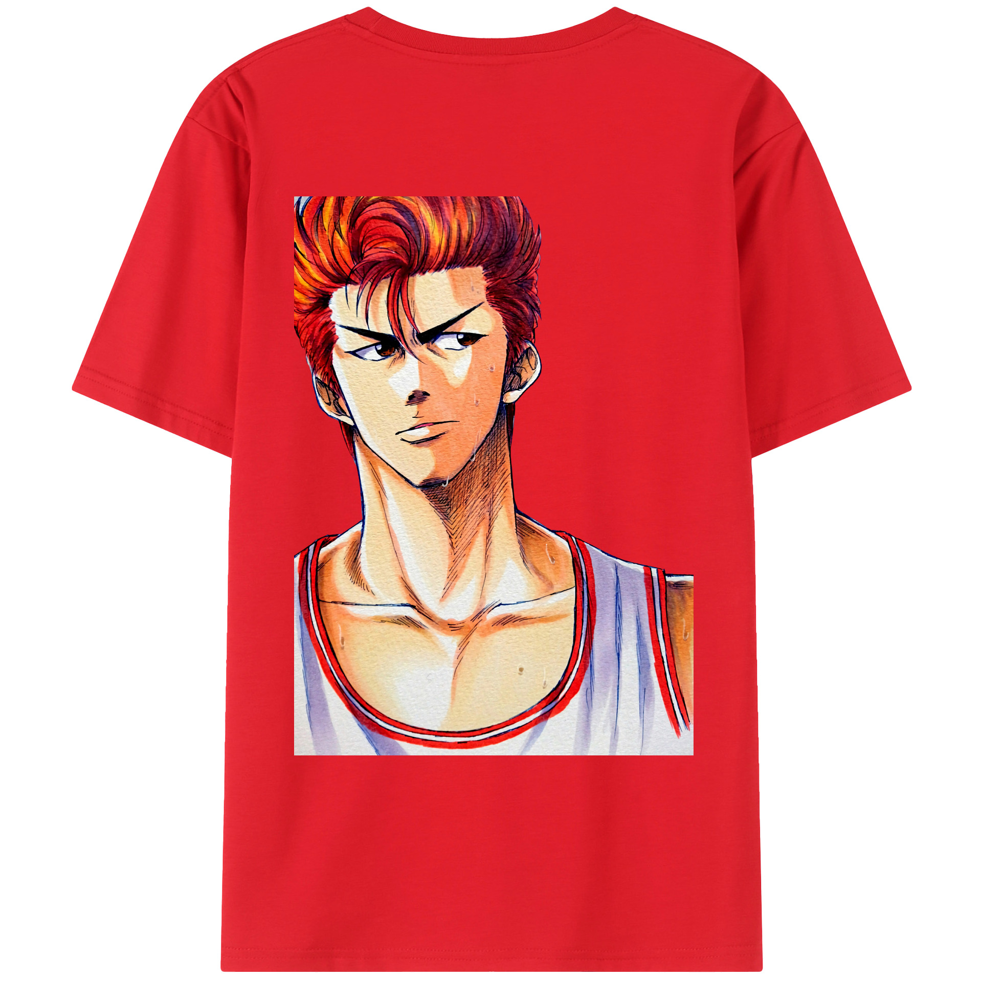 （画像用） SLAM DUNK／スラムダンク 綿100％ メンズ半袖Tシャツ（バックプリント） 通気性