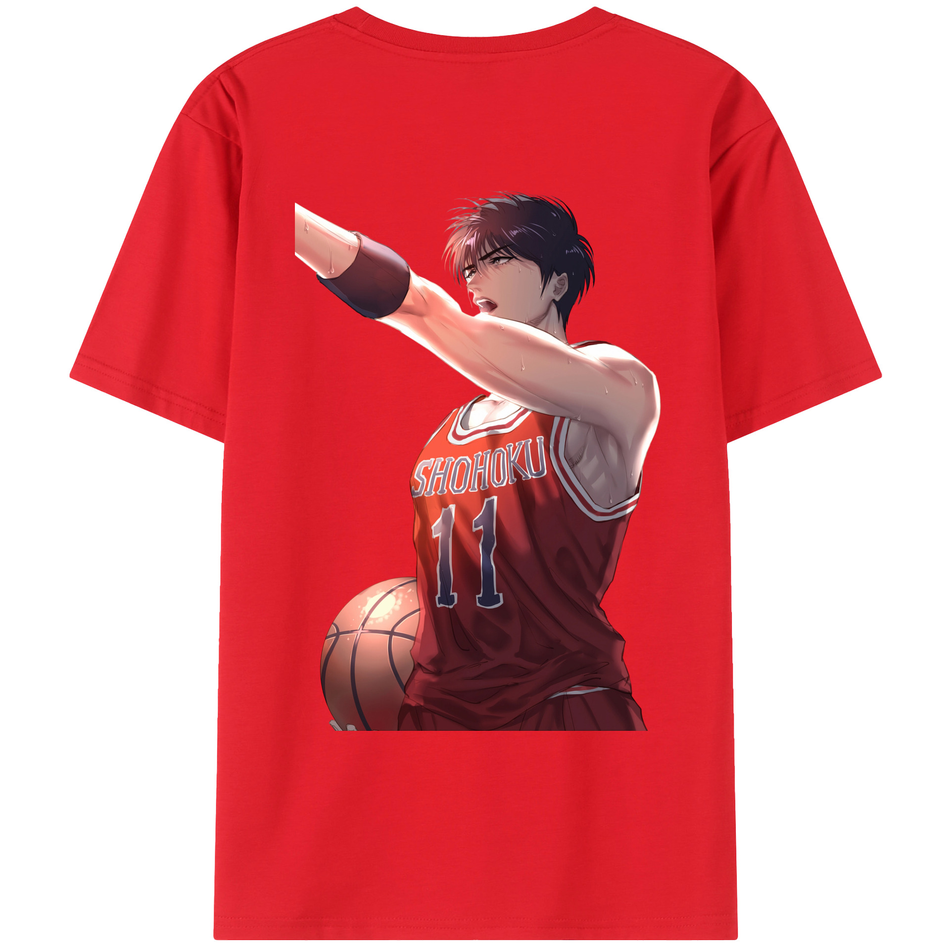 （画像用） SLAM DUNK／スラムダンク 綿100％ メンズ半袖Tシャツ（バックプリント） 通気性