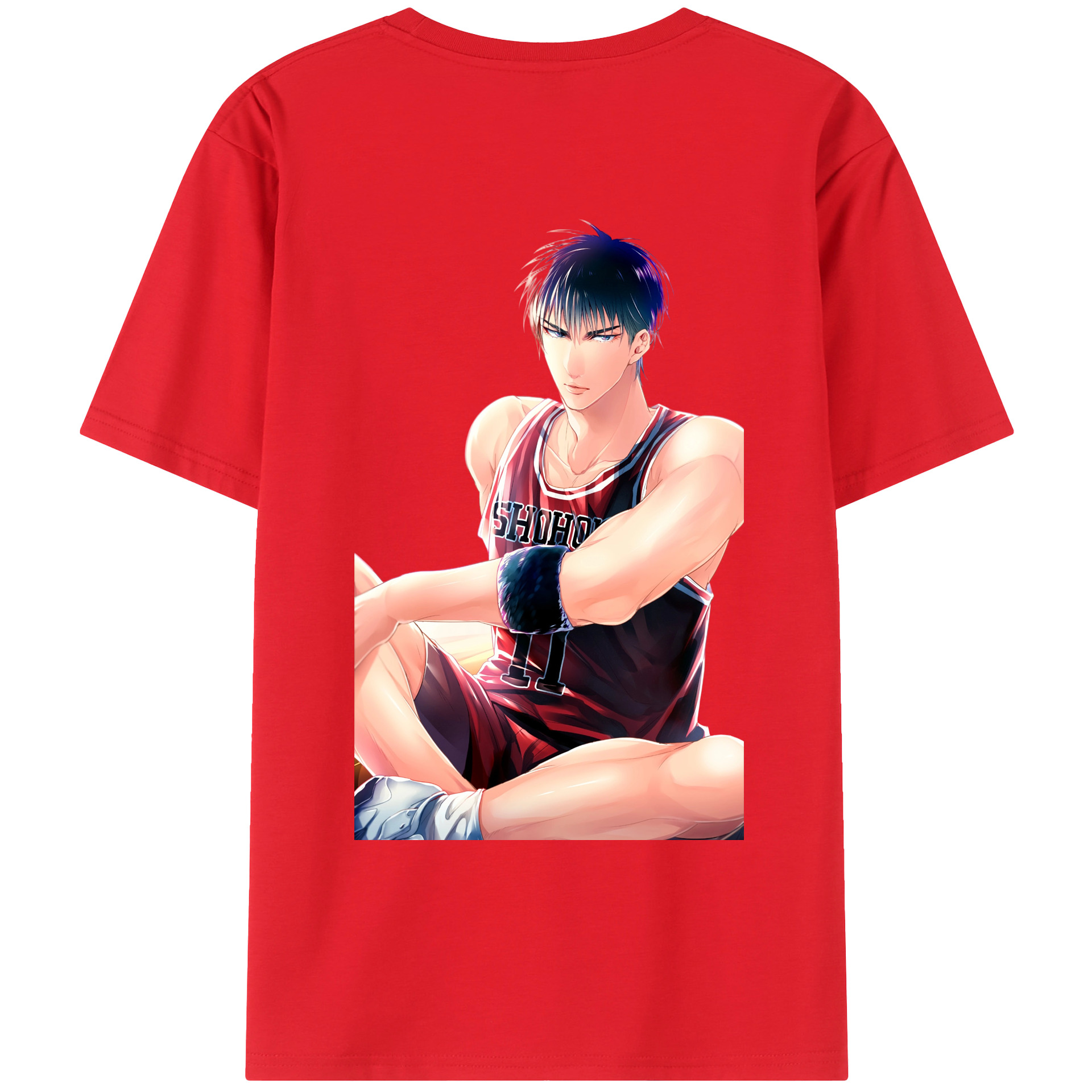 （画像用） SLAM DUNK／スラムダンク 綿100％ メンズ半袖Tシャツ（バックプリント） 通気性