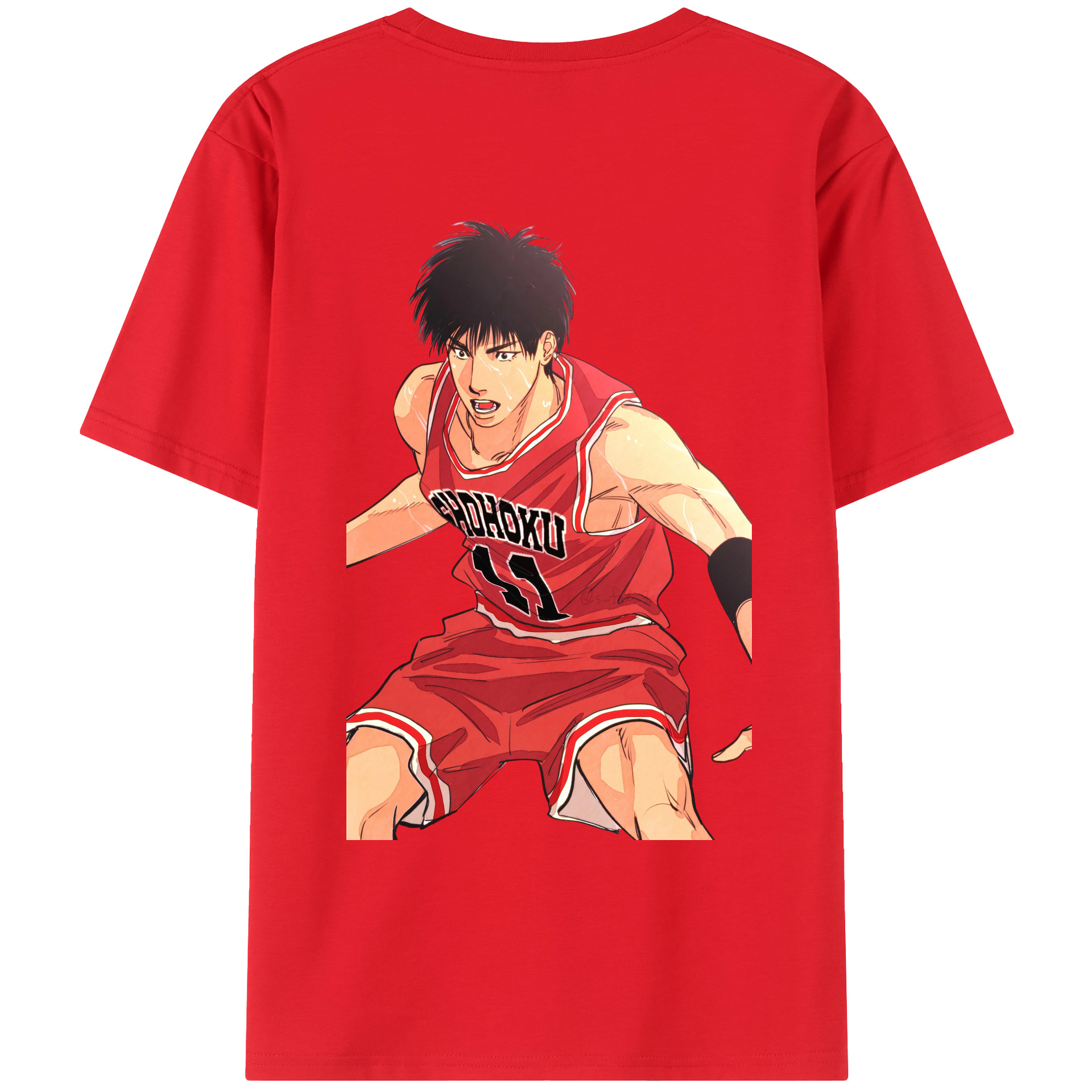 （画像用） SLAM DUNK／スラムダンク 綿100％ メンズ半袖Tシャツ（バックプリント） 通気性