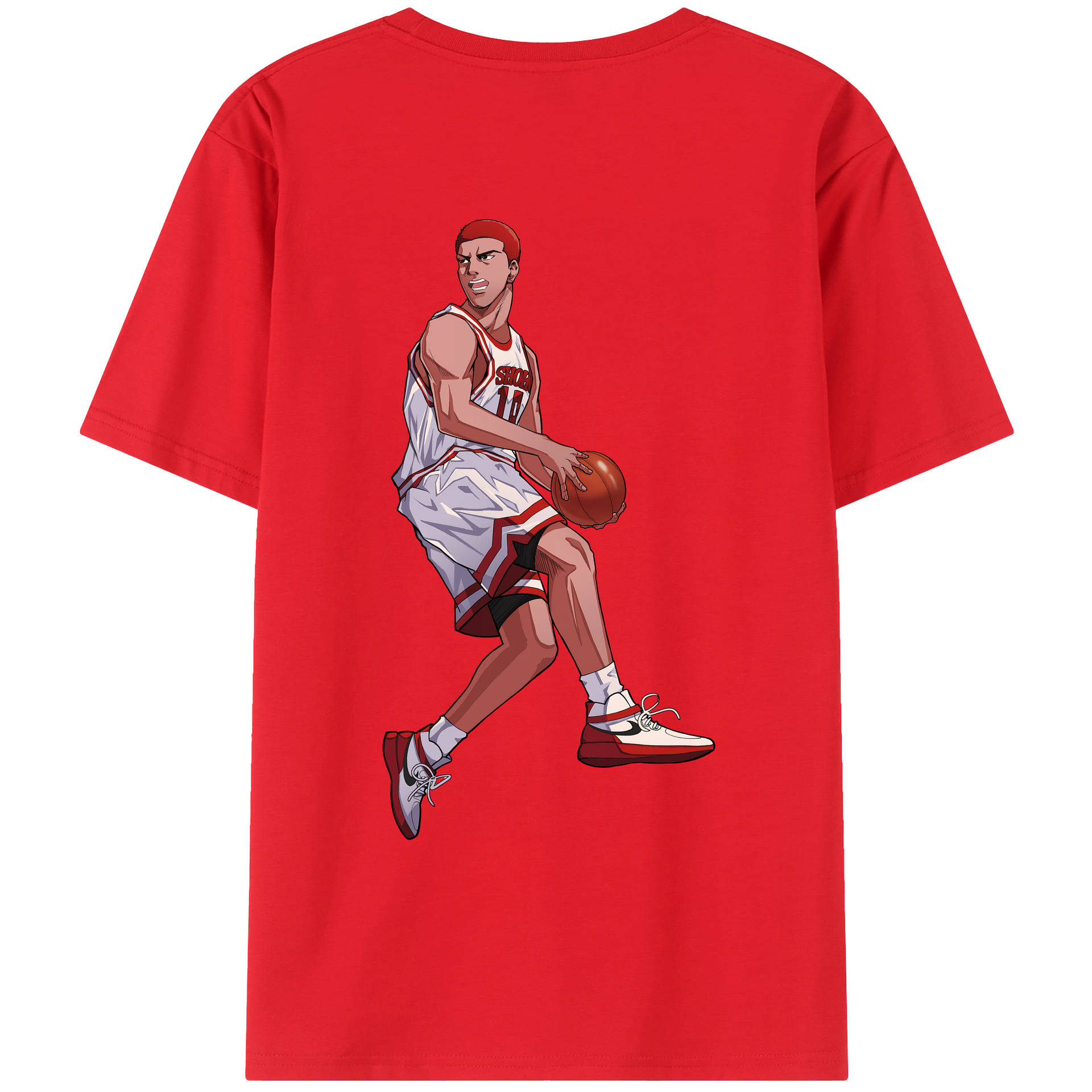 （画像用） SLAM DUNK／スラムダンク 綿100％ メンズ半袖Tシャツ（バックプリント） 通気性