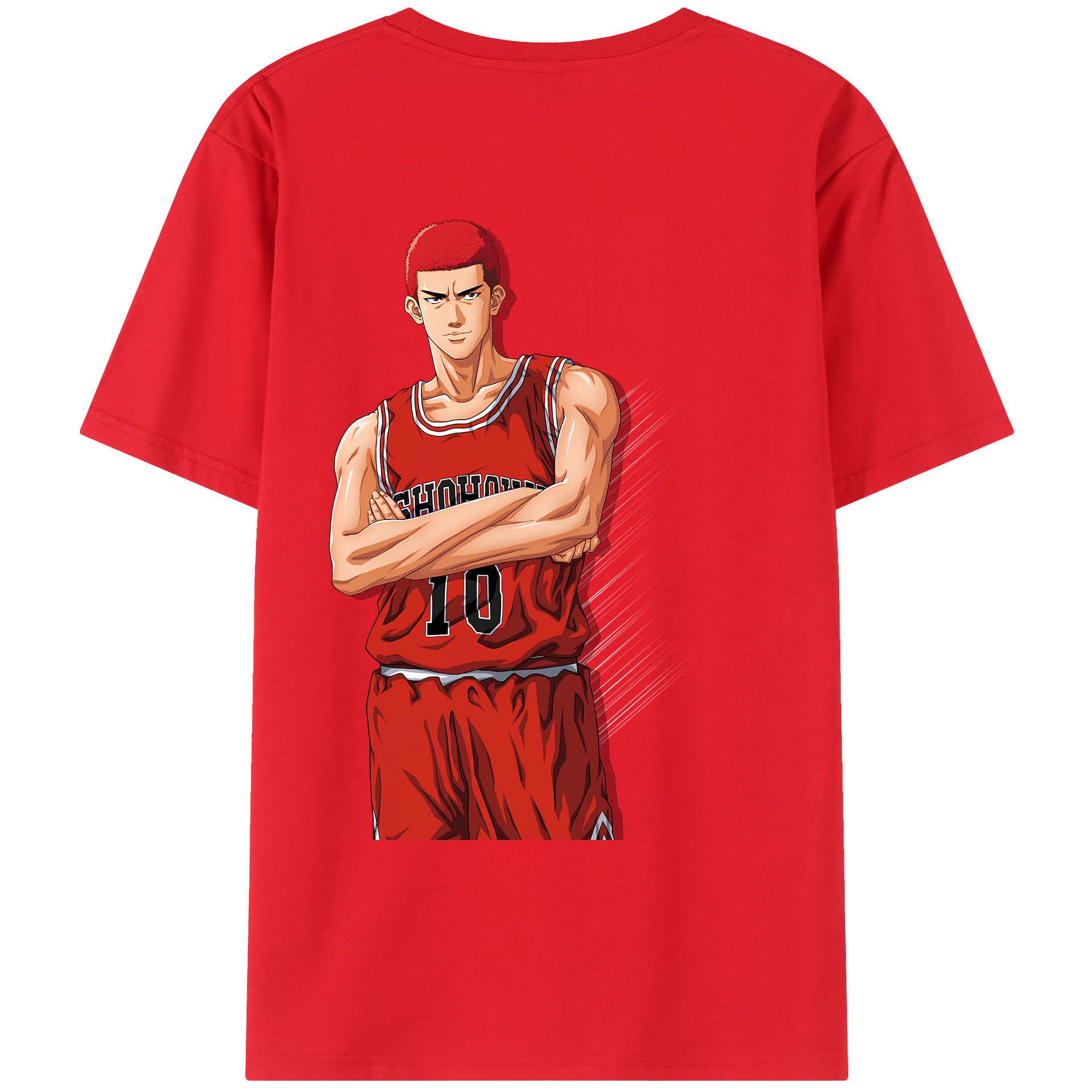 （画像用） SLAM DUNK／スラムダンク 綿100％ メンズ半袖Tシャツ（バックプリント） 通気性