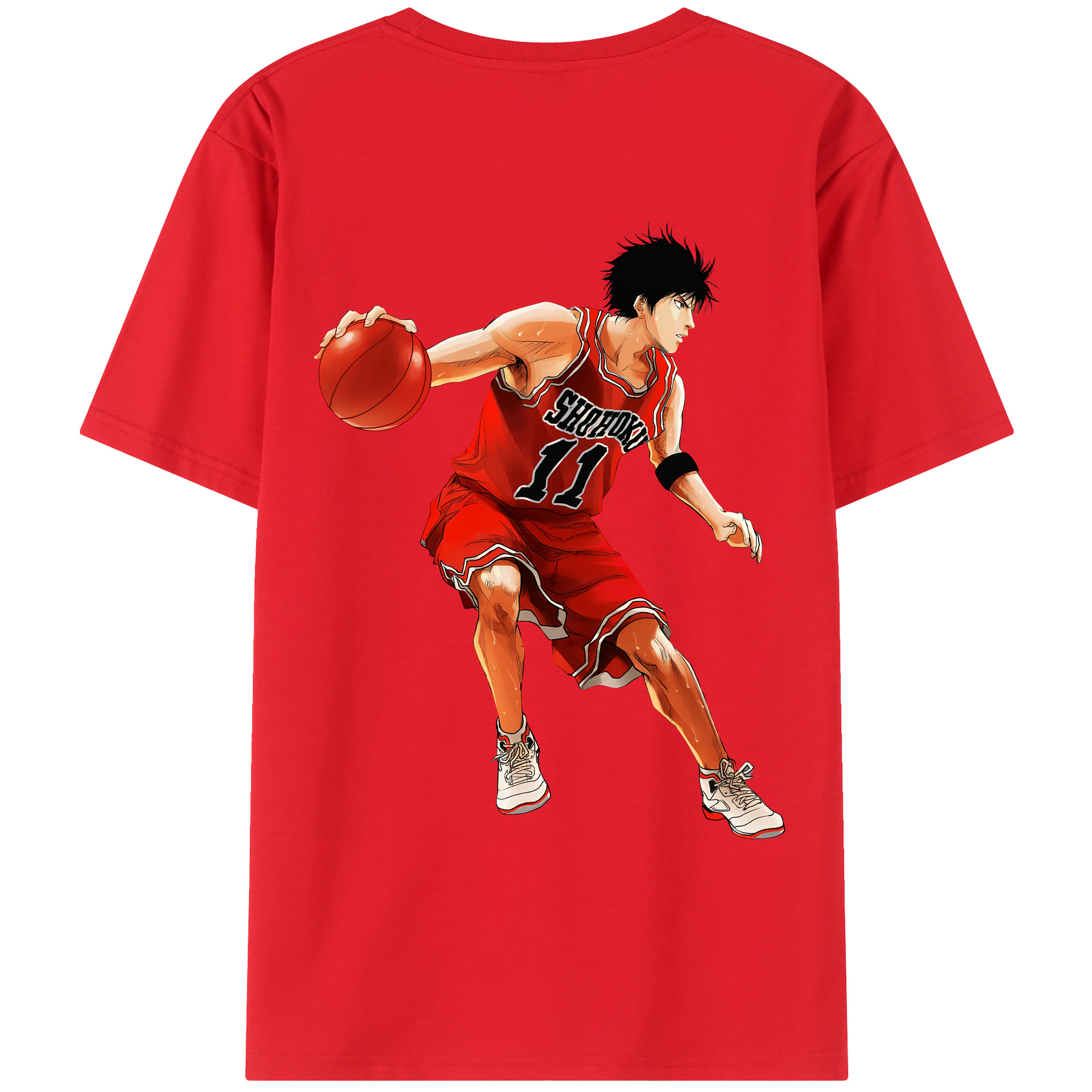 （画像用） SLAM DUNK／スラムダンク 綿100％ メンズ半袖Tシャツ（バックプリント） 通気性