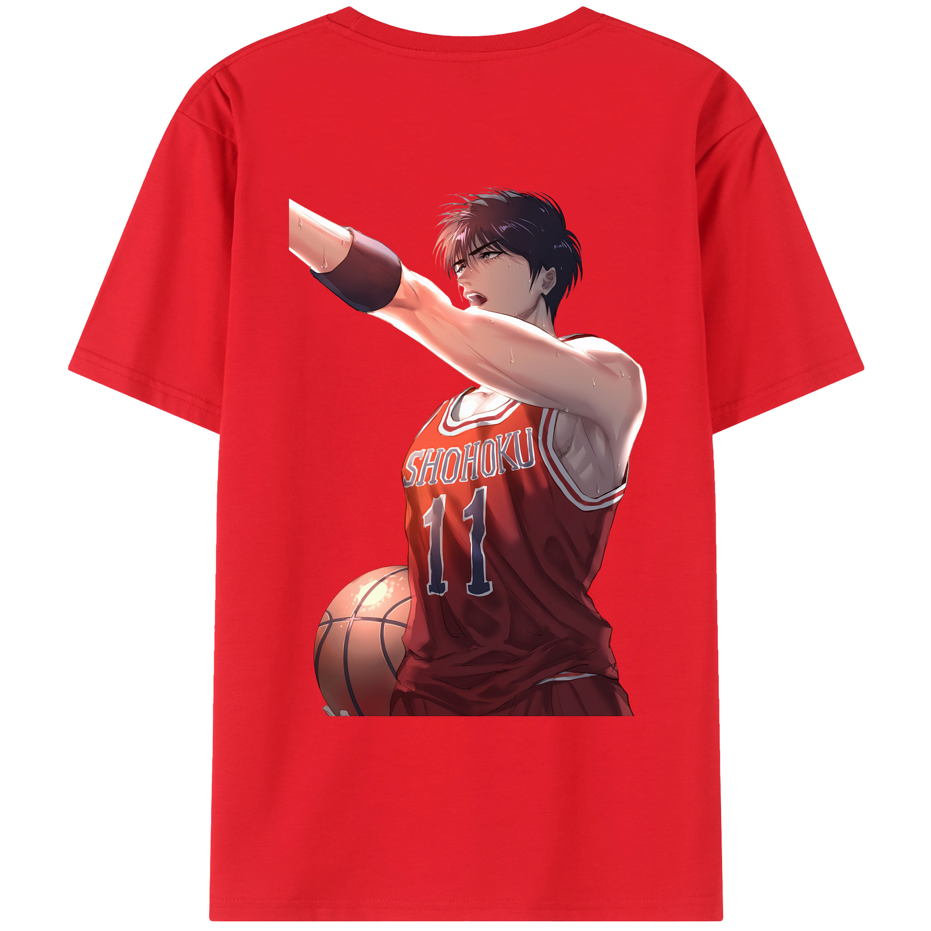 （画像用） SLAM DUNK／スラムダンク 綿100％ メンズ半袖Tシャツ（バックプリント） 通気性