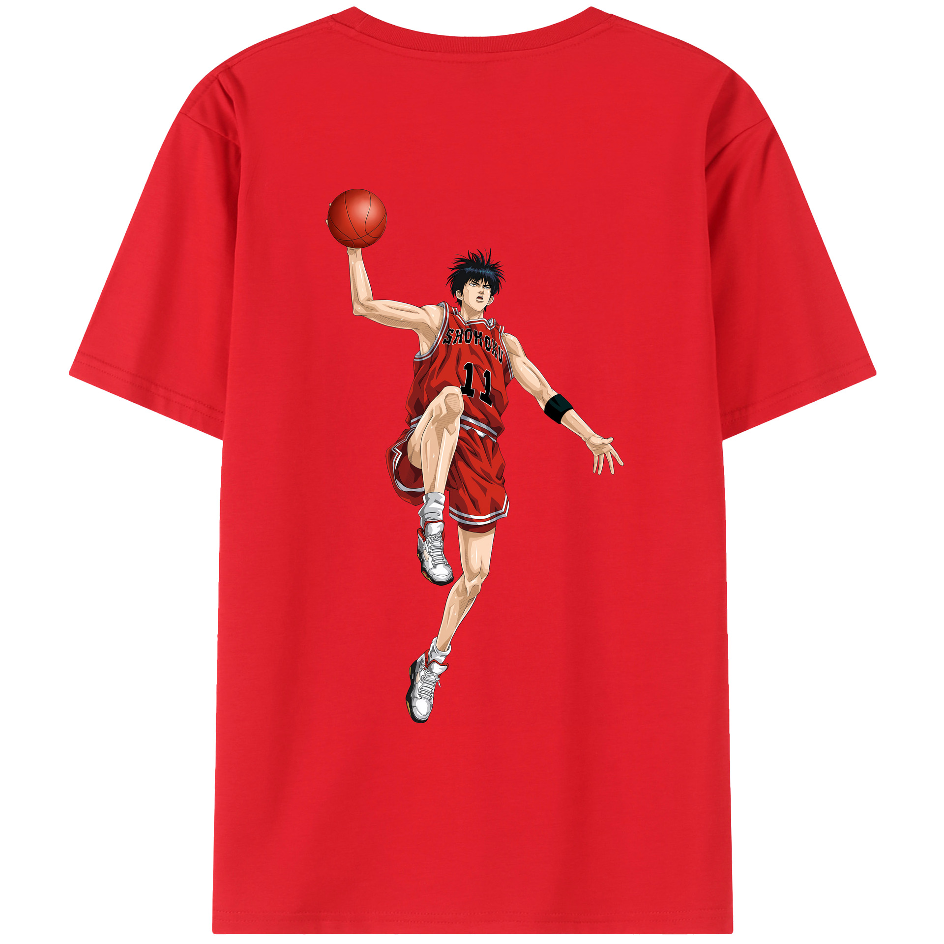 （画像用） SLAM DUNK／スラムダンク 綿100％ メンズ半袖Tシャツ（バックプリント） 通気性