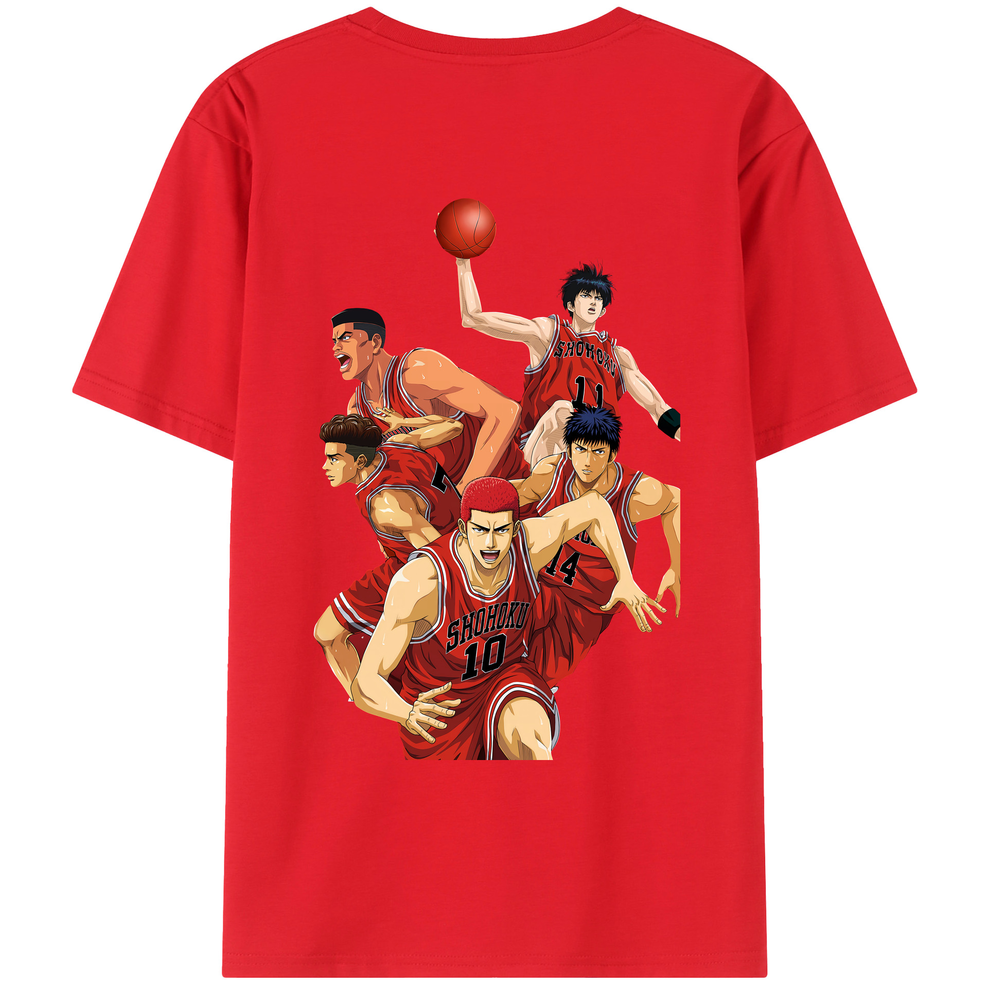 （画像用） SLAM DUNK／スラムダンク 綿100％ メンズ半袖Tシャツ（バックプリント） 通気性