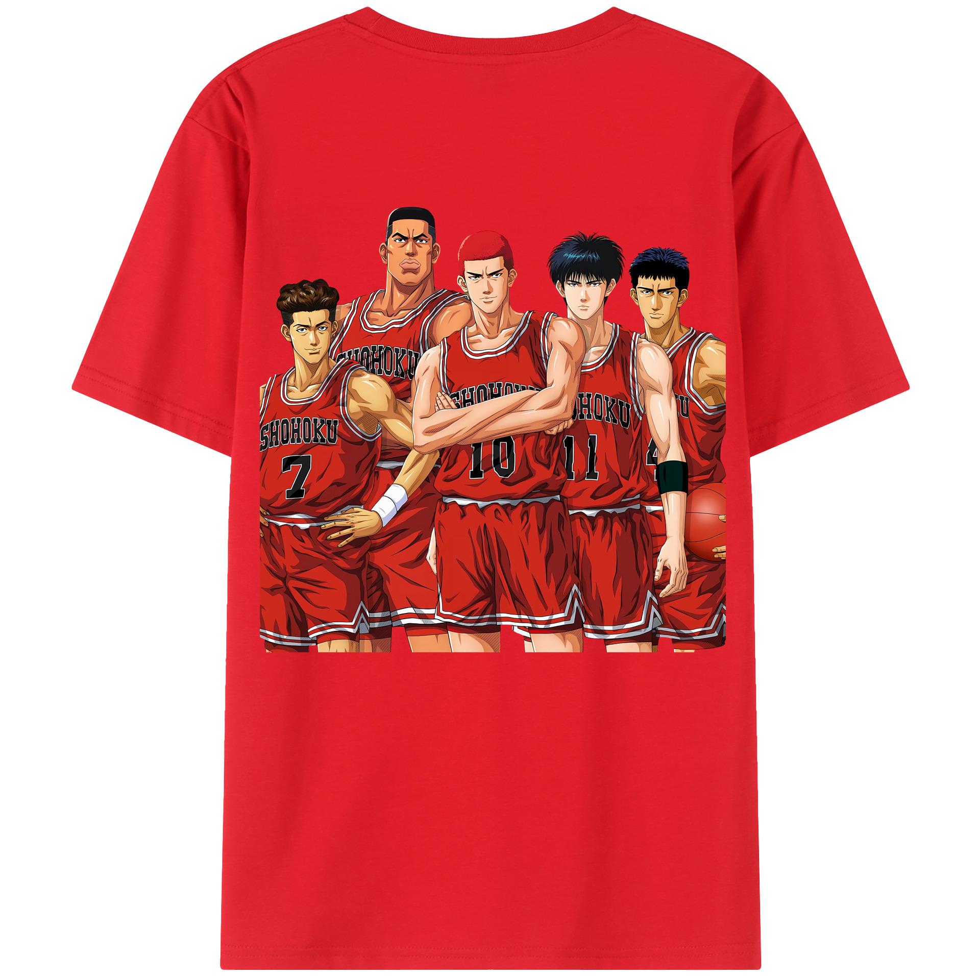 （画像用） SLAM DUNK／スラムダンク 綿100％ メンズ半袖Tシャツ（バックプリント） 通気性