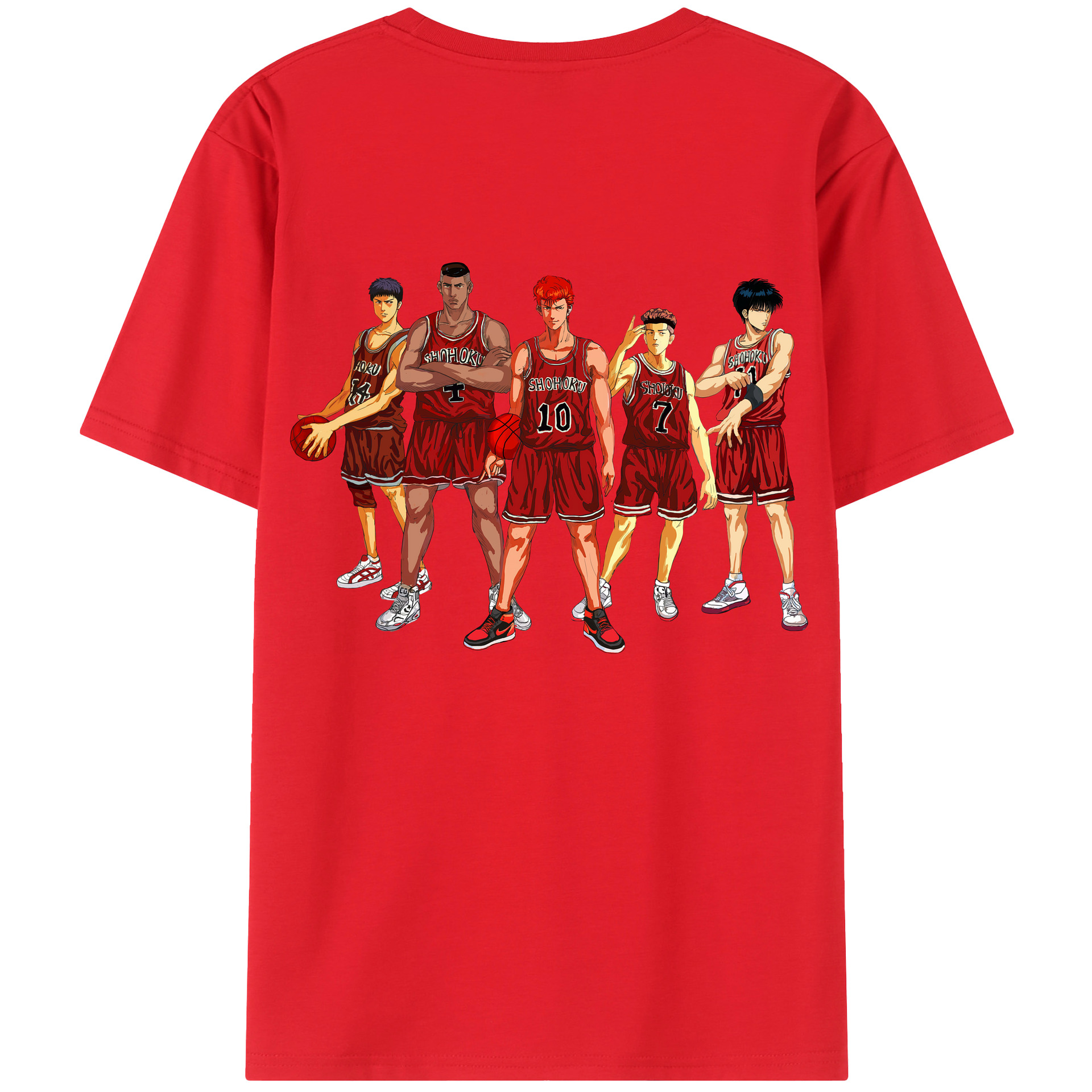 （画像用） SLAM DUNK／スラムダンク 綿100％ メンズ半袖Tシャツ（バックプリント） 通気性