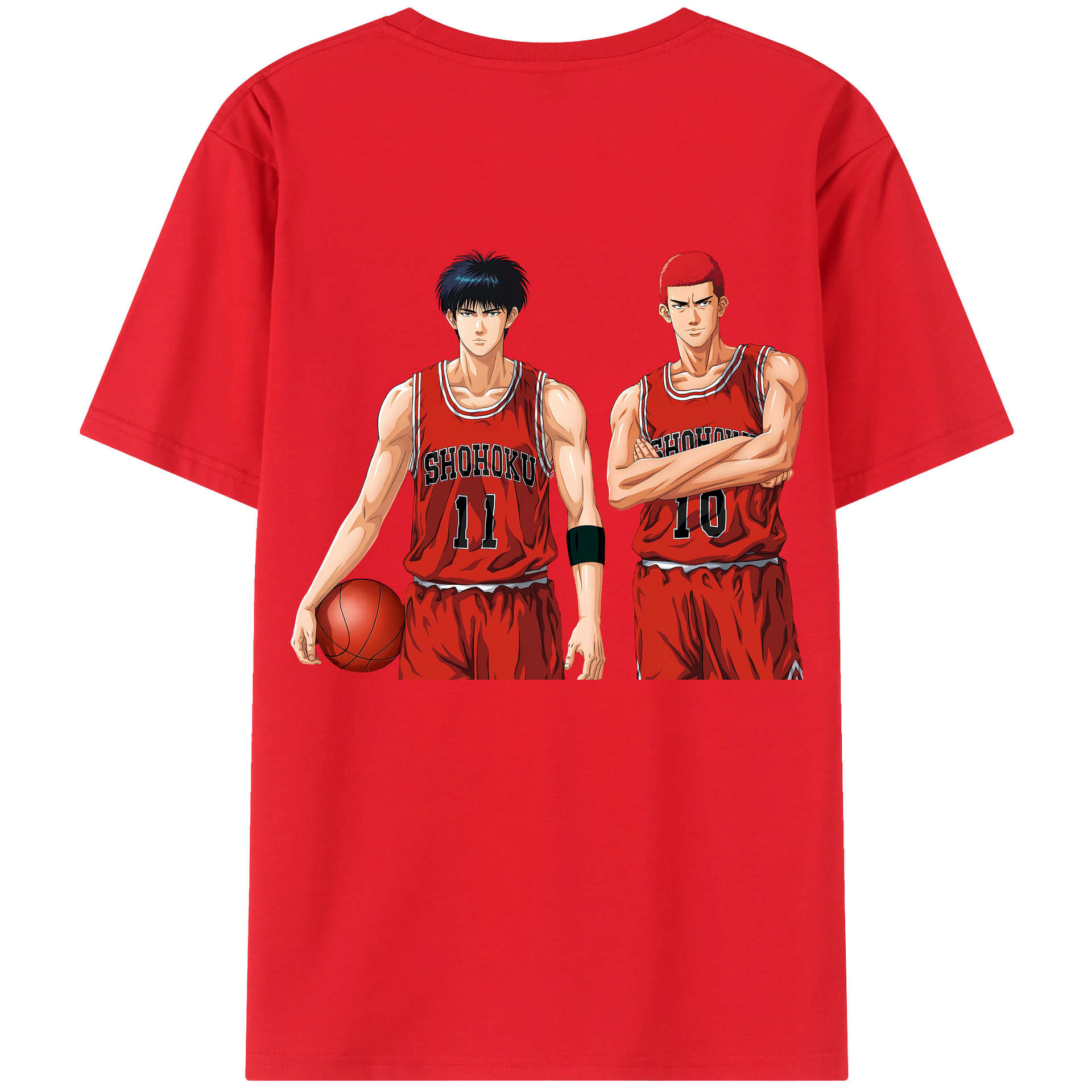 （画像用） SLAM DUNK／スラムダンク 綿100％ メンズ半袖Tシャツ（バックプリント） 通気性