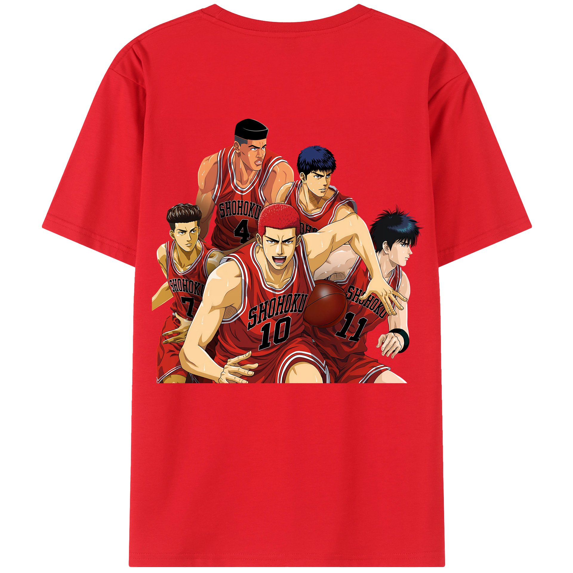 （画像用） SLAM DUNK／スラムダンク 綿100％ メンズ半袖Tシャツ（バックプリント） 通気性