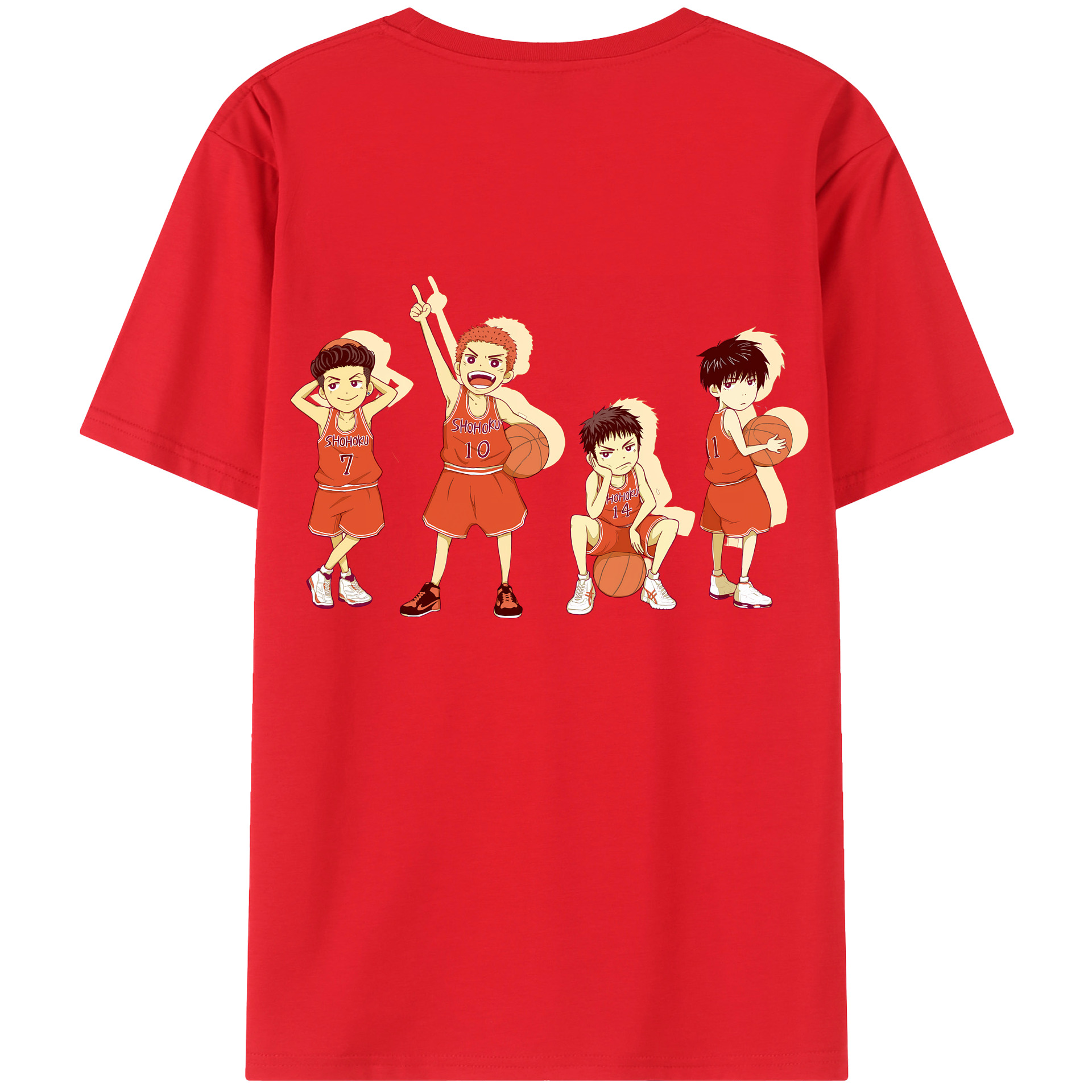 （画像用） SLAM DUNK／スラムダンク 綿100％ メンズ半袖Tシャツ（バックプリント） 通気性