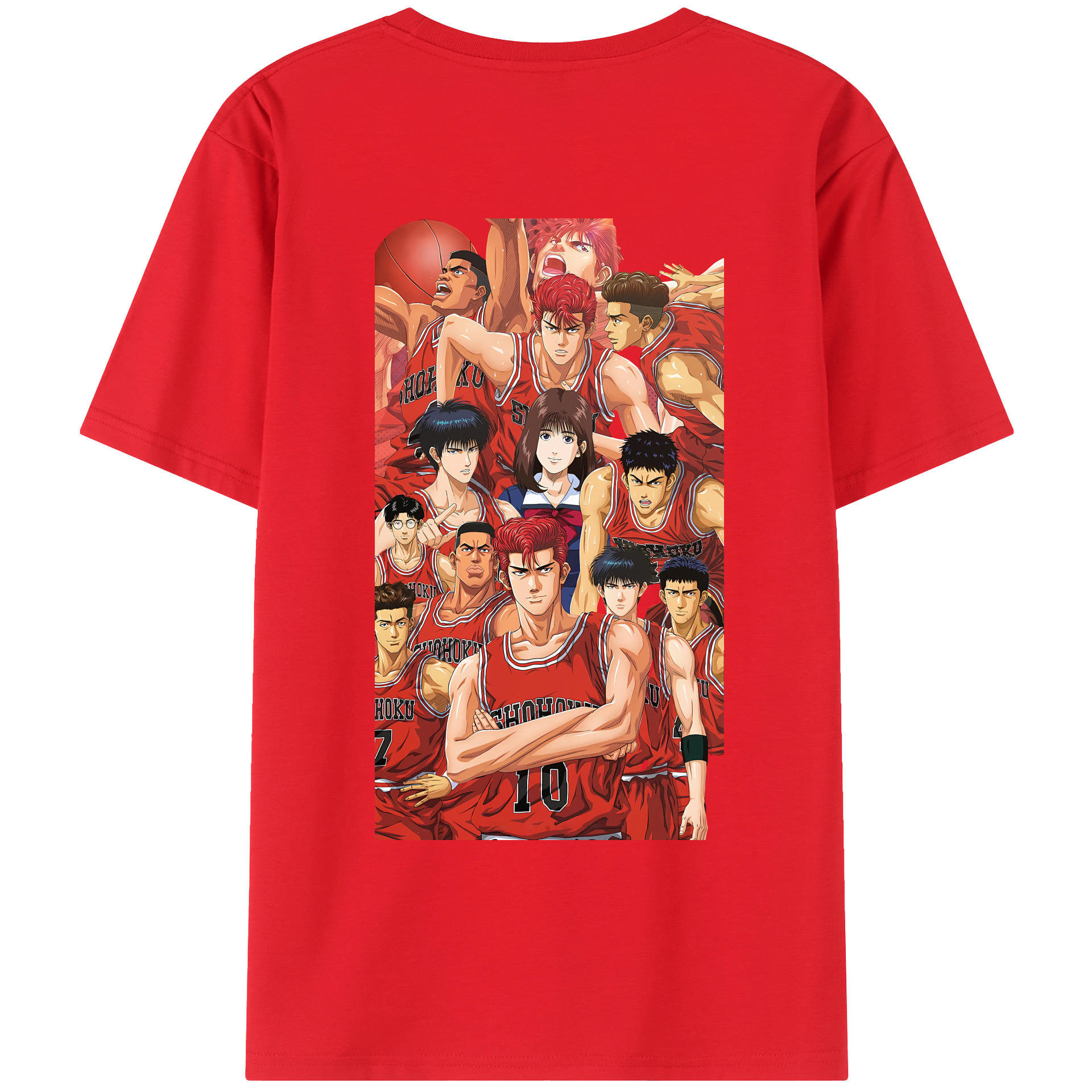（画像用） SLAM DUNK／スラムダンク 綿100％ メンズ半袖Tシャツ（バックプリント） 通気性