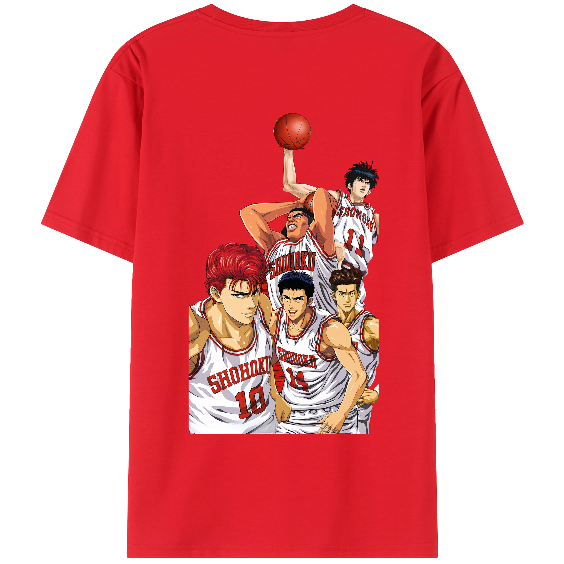 （画像用） SLAM DUNK／スラムダンク 綿100％ メンズ半袖Tシャツ（バックプリント） 通気性