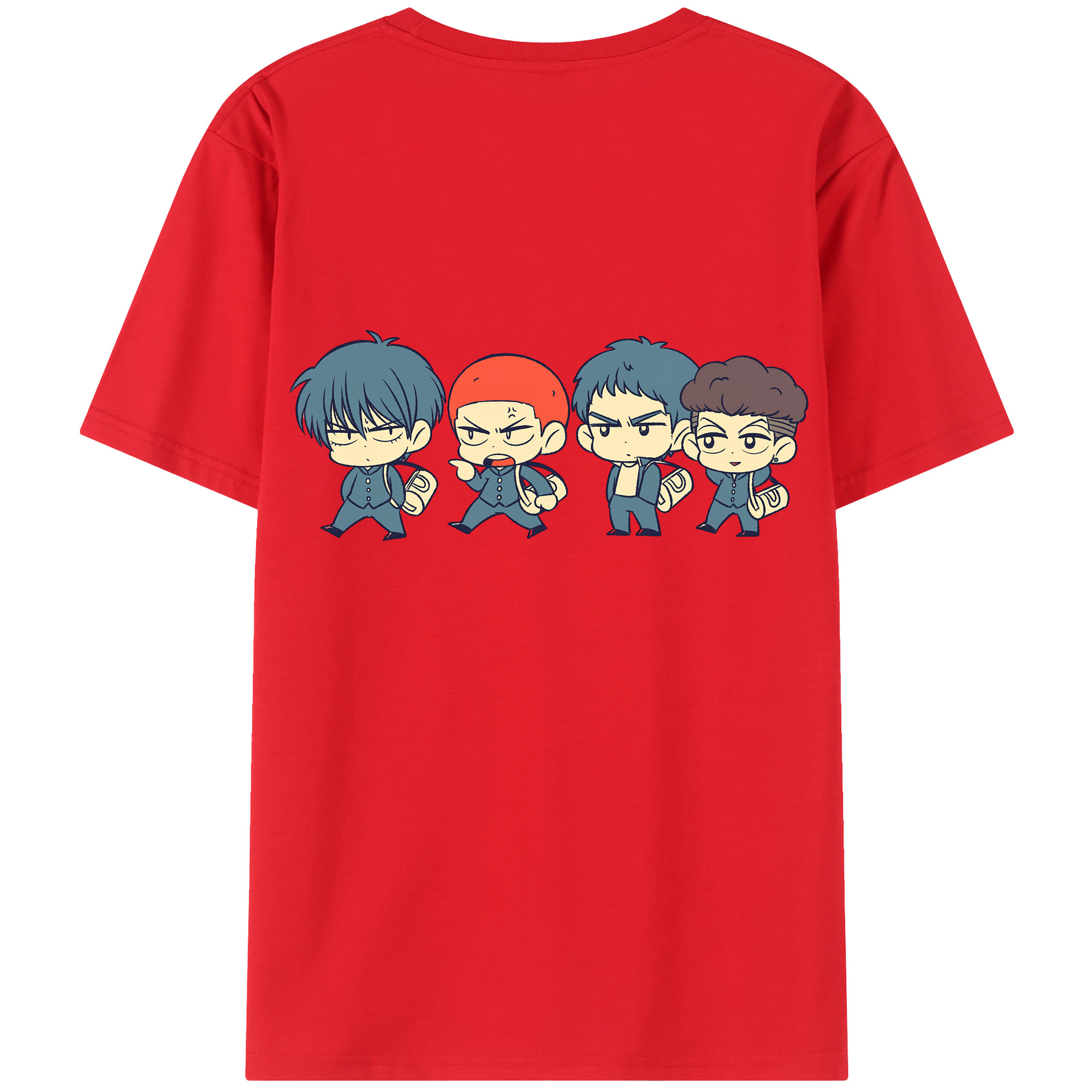 （画像用） SLAM DUNK／スラムダンク 綿100％ メンズ半袖Tシャツ（バックプリント） 通気性