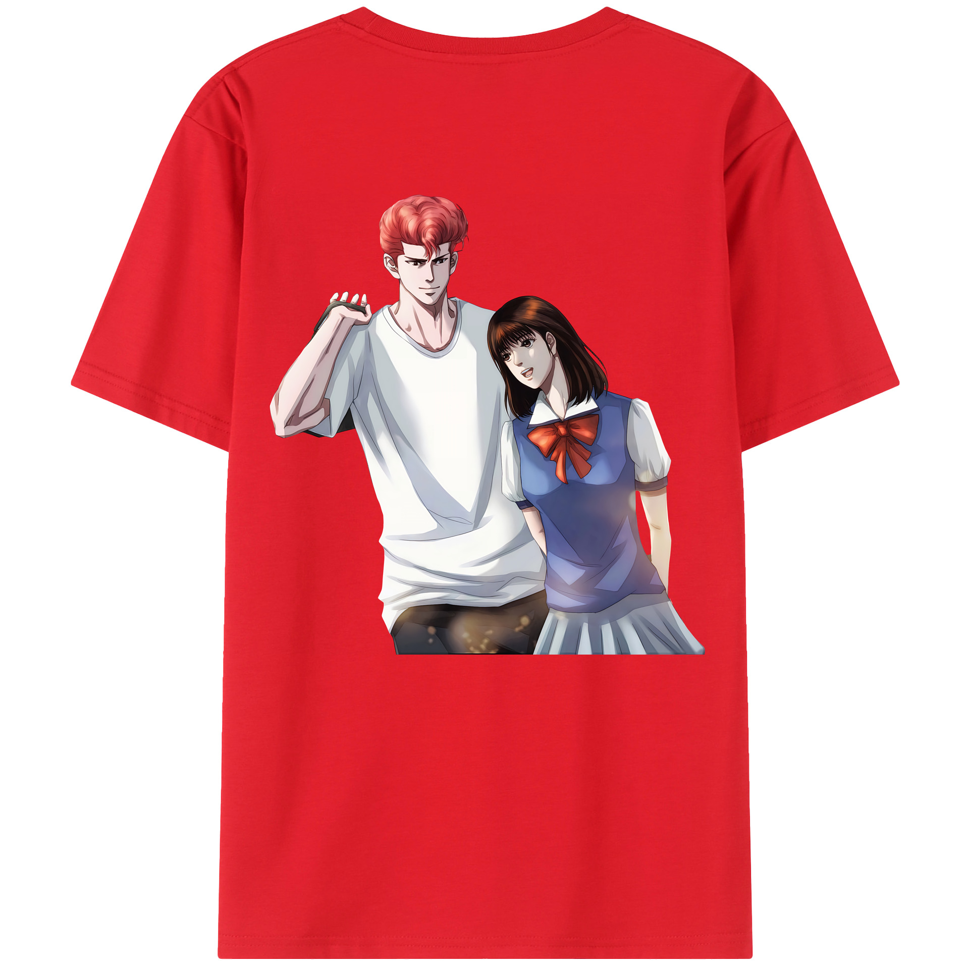（画像用） SLAM DUNK／スラムダンク 綿100％ メンズ半袖Tシャツ（バックプリント） 通気性