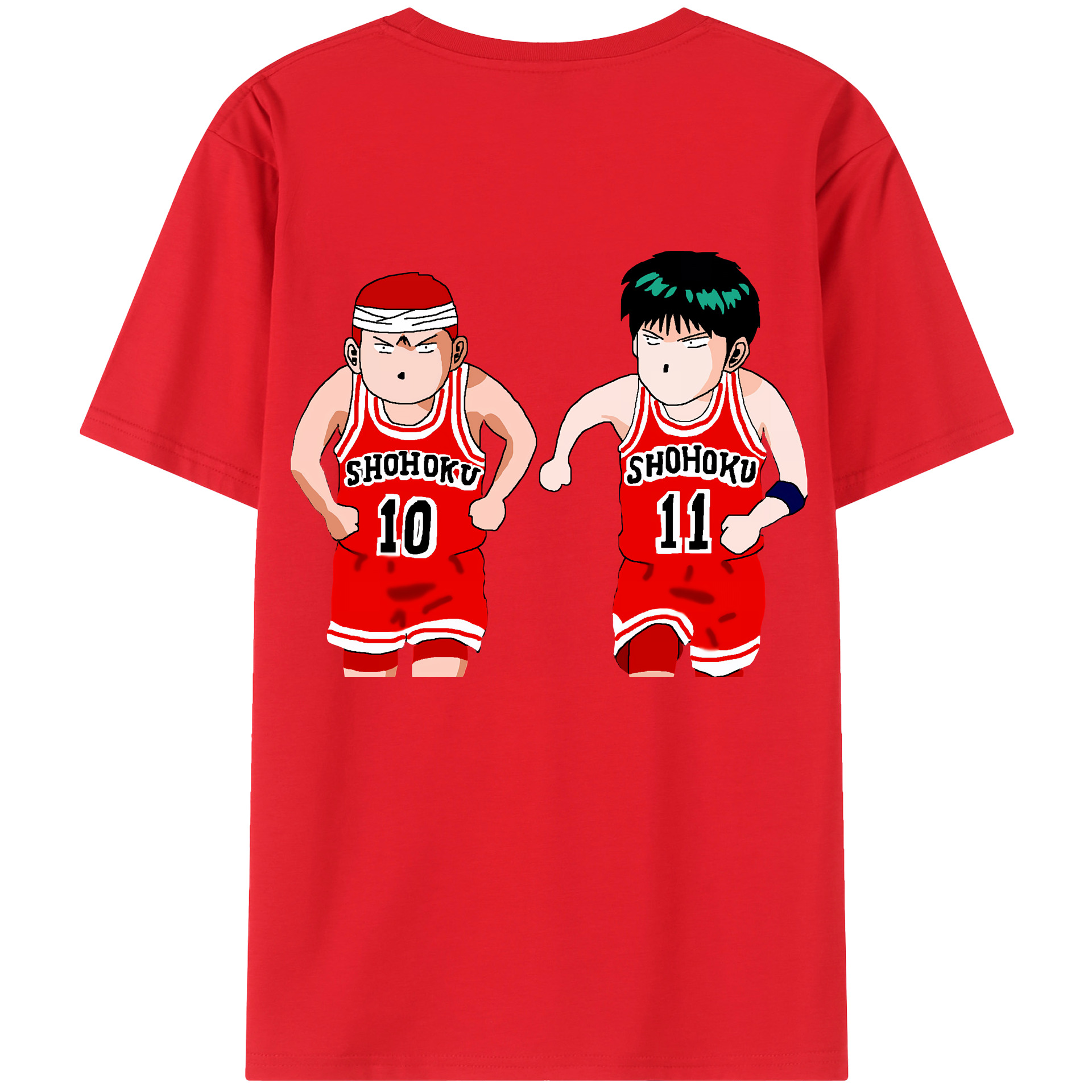 （画像用） SLAM DUNK／スラムダンク 綿100％ メンズ半袖Tシャツ（バックプリント） 通気性