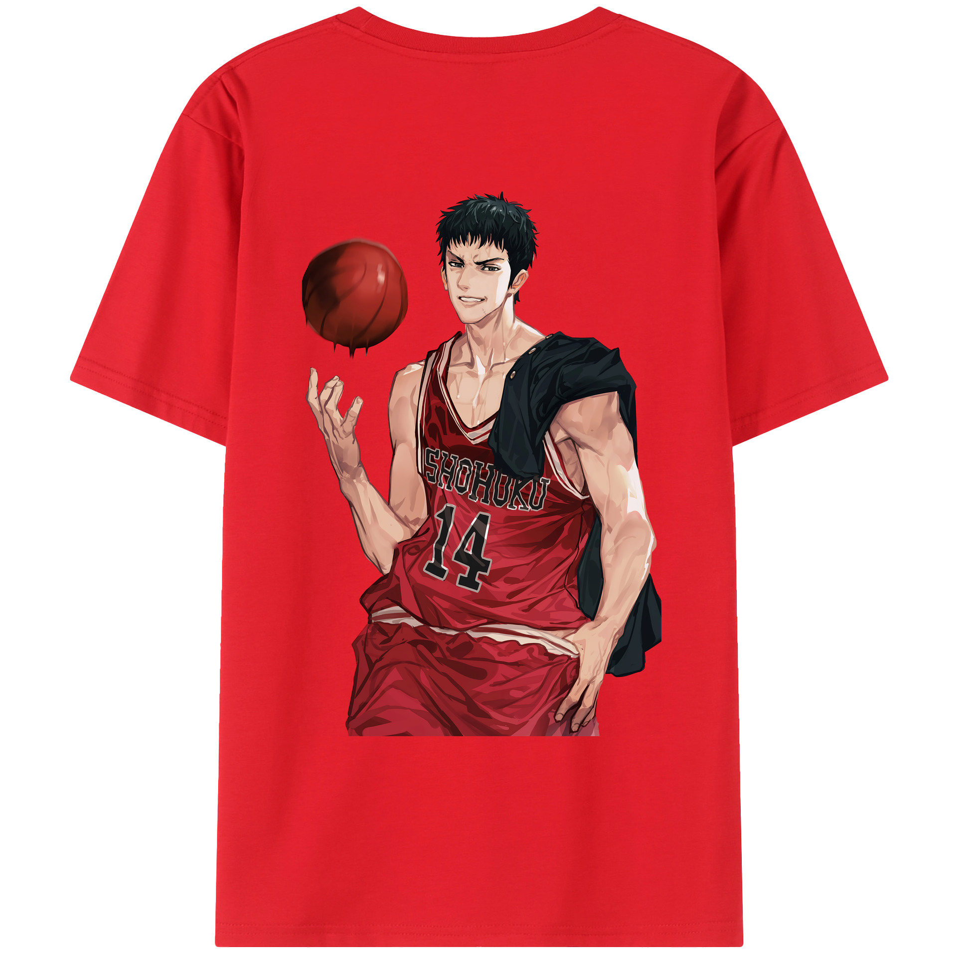 （画像用） SLAM DUNK／スラムダンク 綿100％ メンズ半袖Tシャツ（バックプリント） 通気性