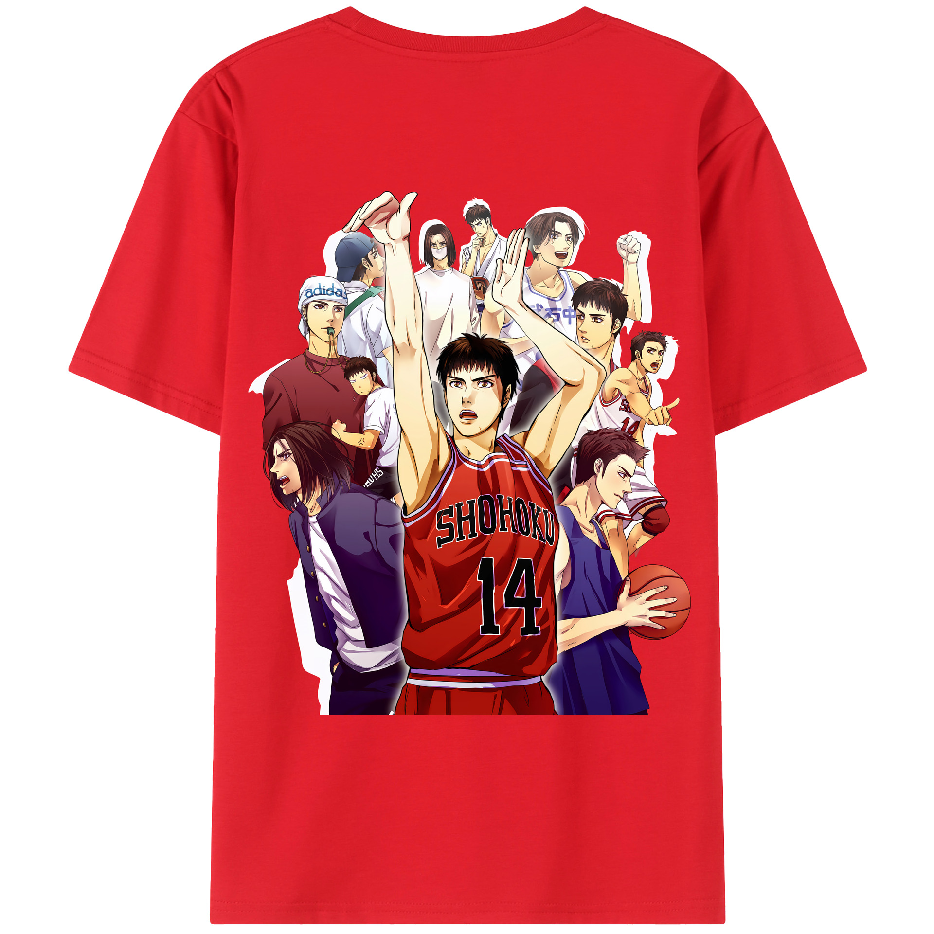 （画像用） SLAM DUNK／スラムダンク 綿100％ メンズ半袖Tシャツ（バックプリント） 通気性