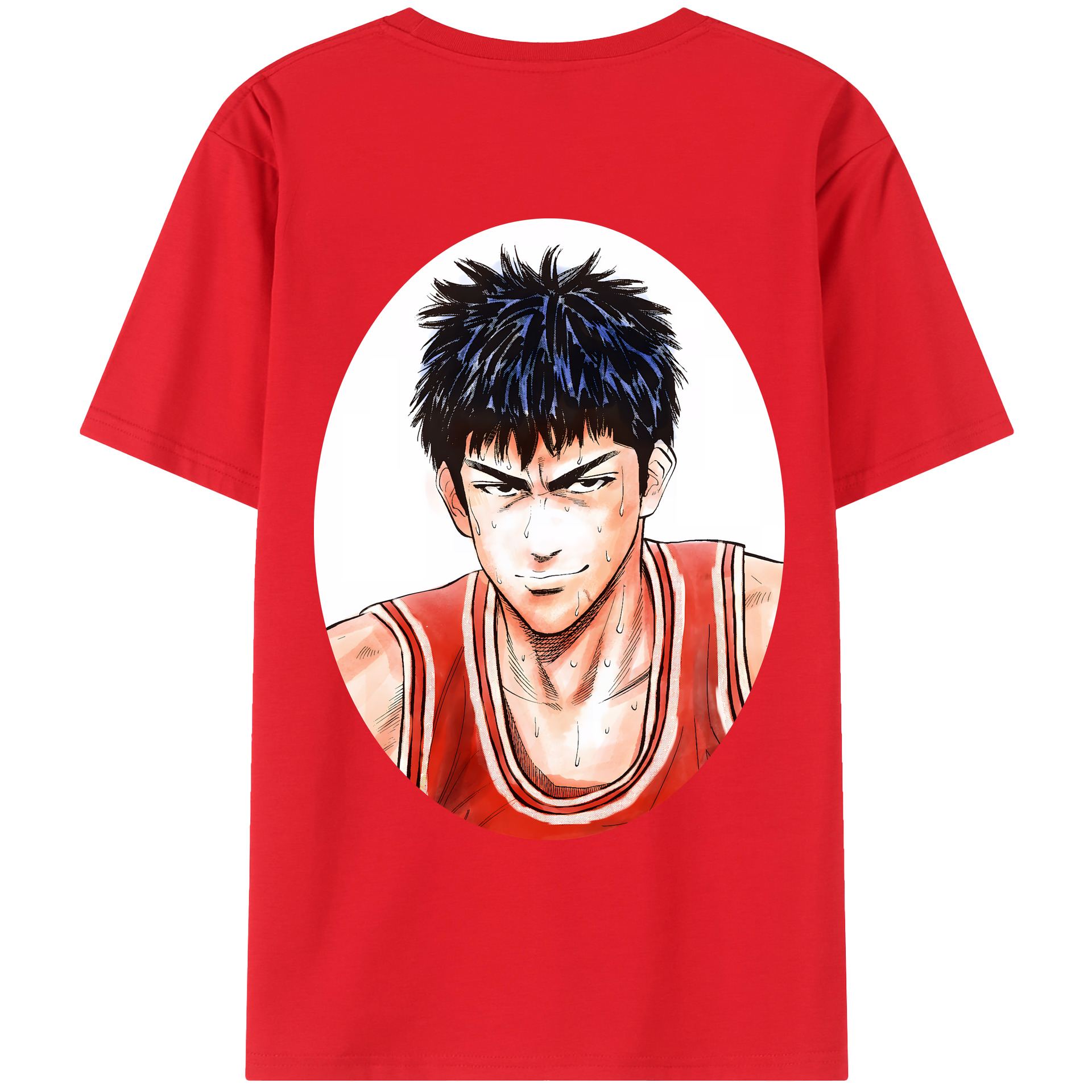（画像用） SLAM DUNK／スラムダンク 綿100％ メンズ半袖Tシャツ（バックプリント） 通気性