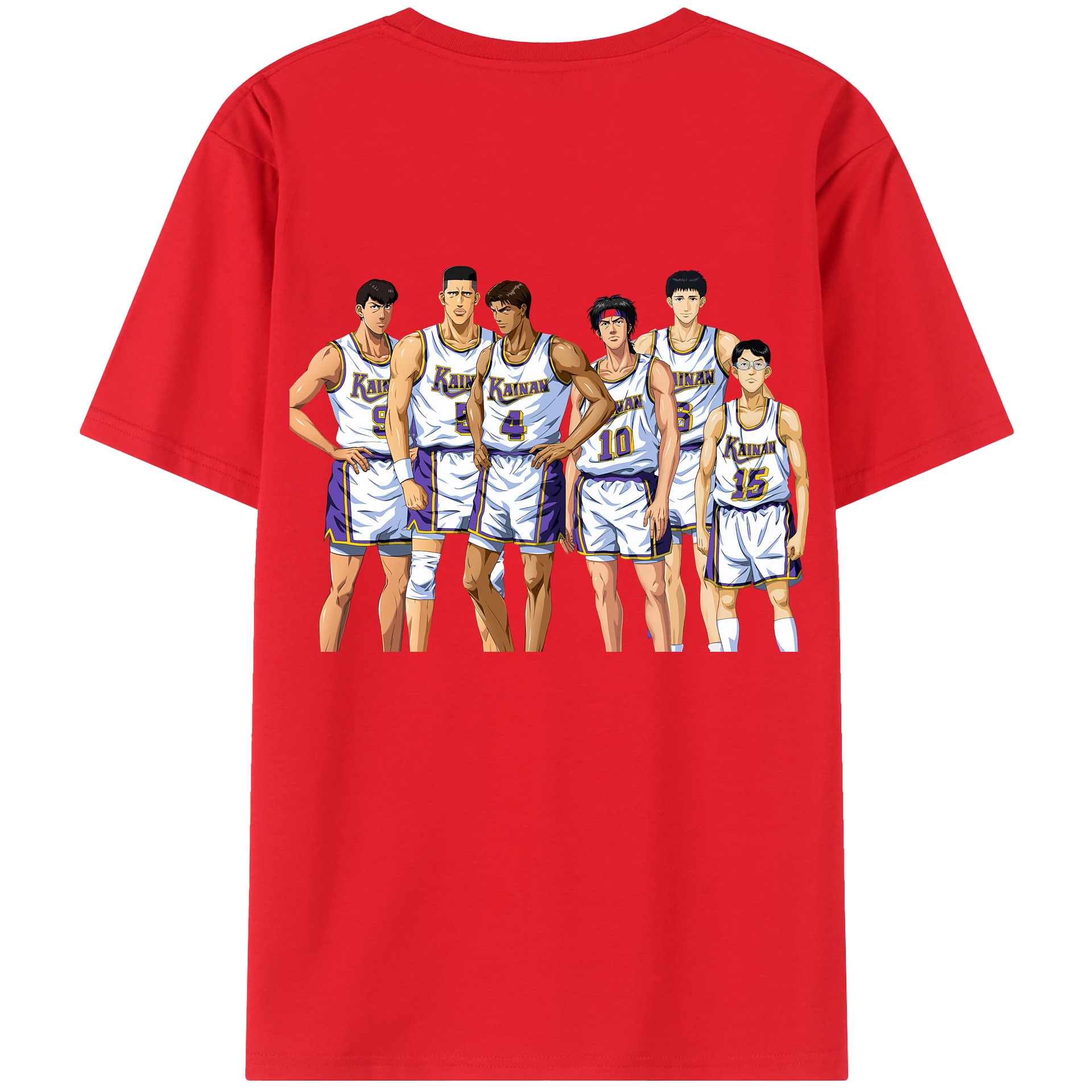 （画像用） SLAM DUNK／スラムダンク 綿100％ メンズ半袖Tシャツ（バックプリント） 通気性
