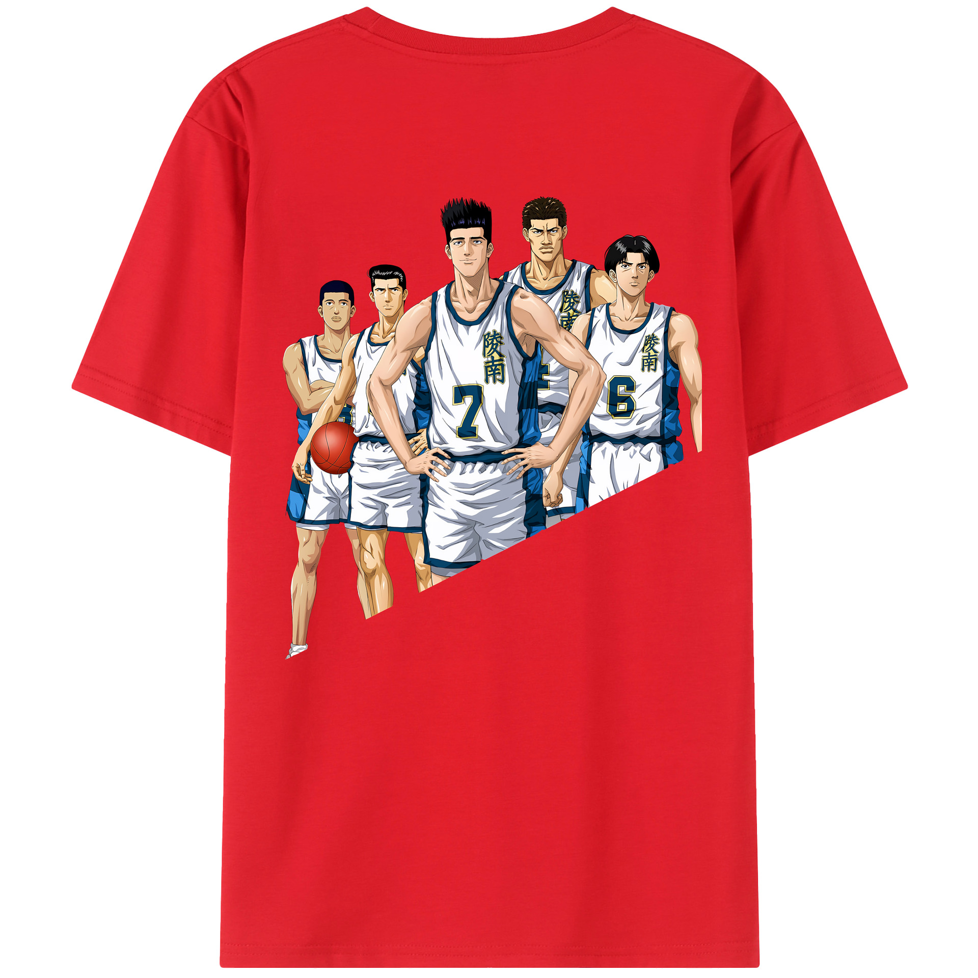 （画像用） SLAM DUNK／スラムダンク 綿100％ メンズ半袖Tシャツ（バックプリント） 通気性