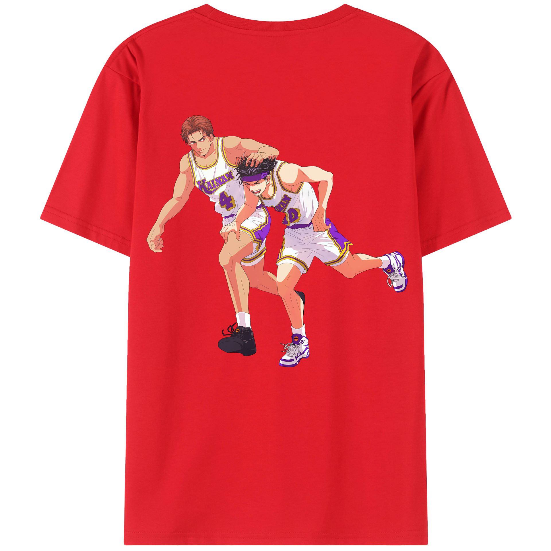 （画像用） SLAM DUNK／スラムダンク 綿100％ メンズ半袖Tシャツ（バックプリント） 通気性