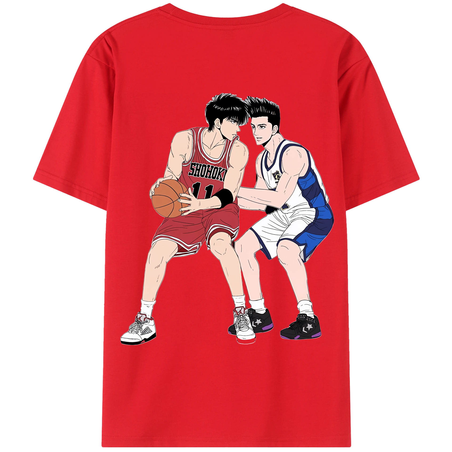 （画像用） SLAM DUNK／スラムダンク 綿100％ メンズ半袖Tシャツ（バックプリント） 通気性
