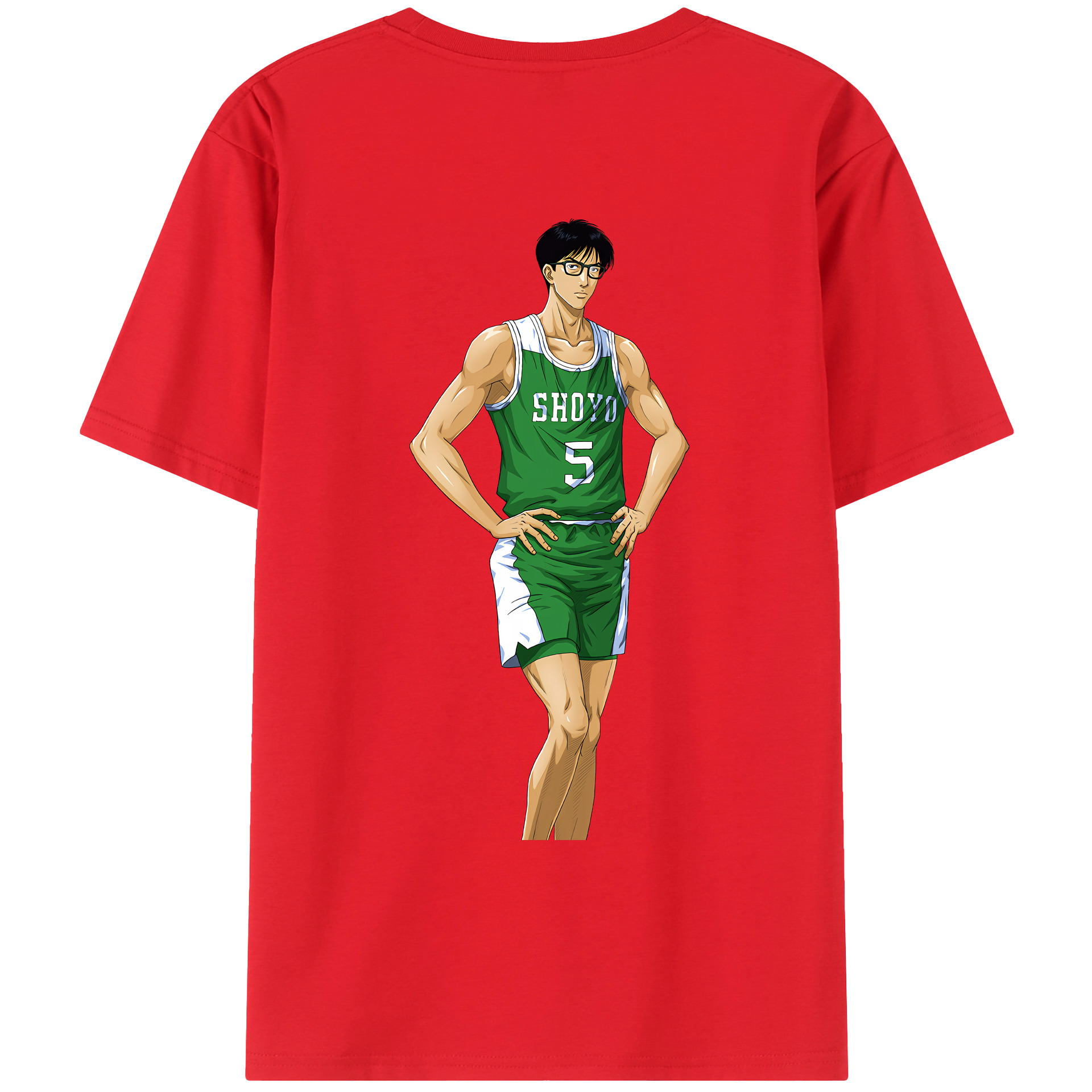 （画像用） SLAM DUNK／スラムダンク 綿100％ メンズ半袖Tシャツ（バックプリント） 通気性