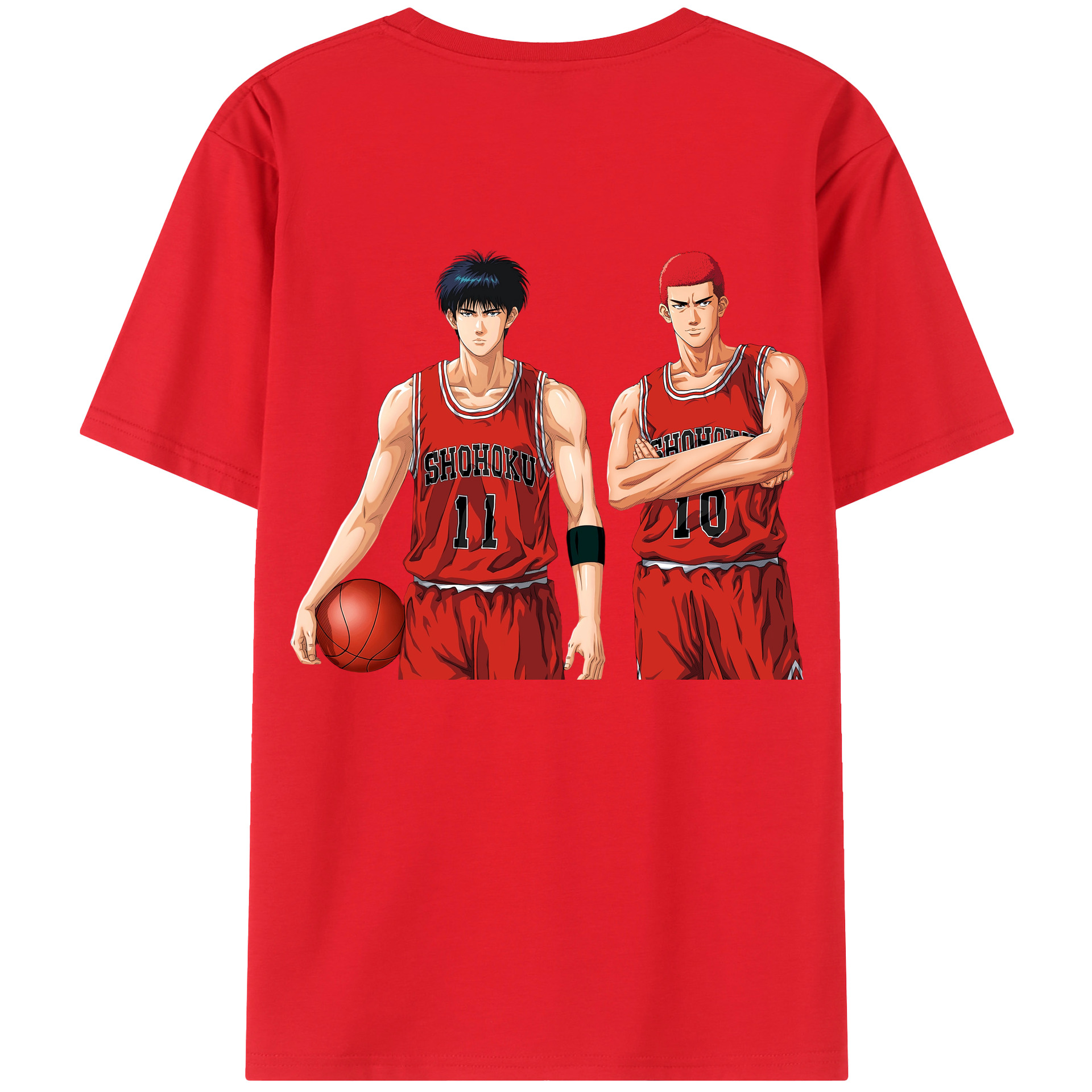 （画像用） SLAM DUNK／スラムダンク 綿100％ メンズ半袖Tシャツ（バックプリント） 通気性