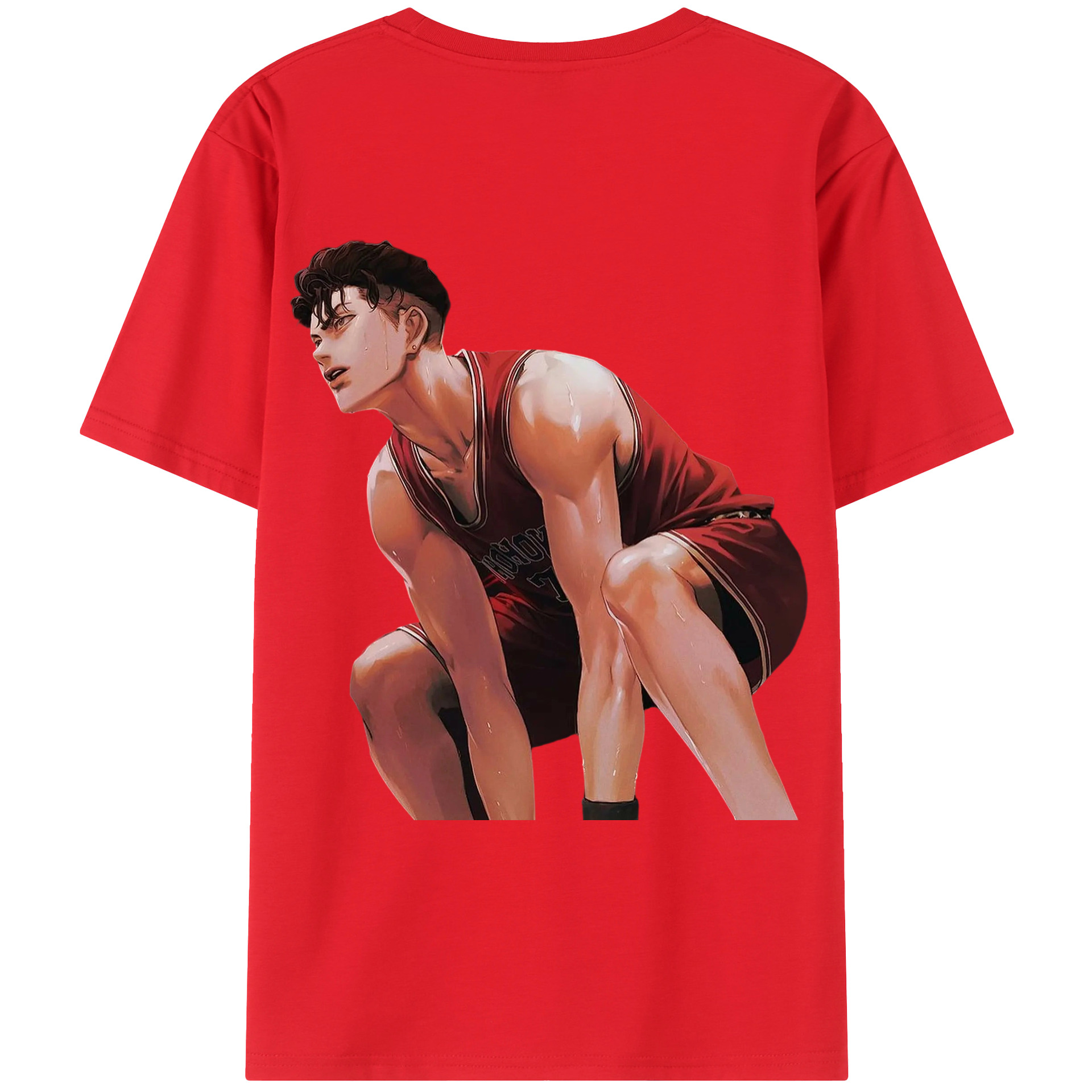 （画像用） SLAM DUNK／スラムダンク 綿100％ メンズ半袖Tシャツ（バックプリント） 通気性