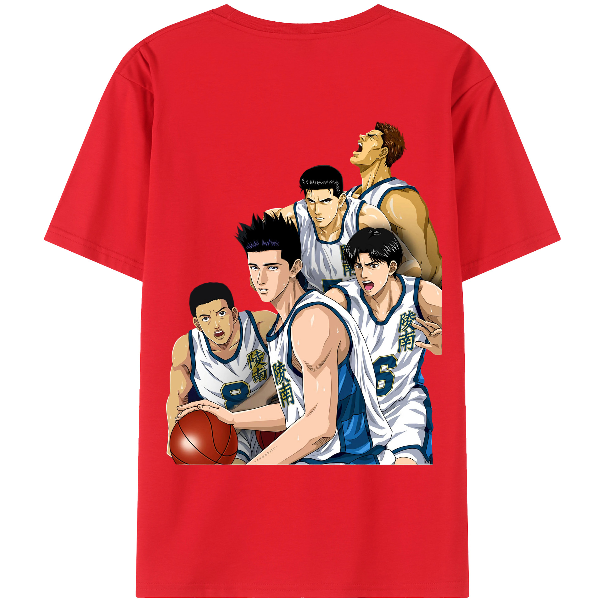 （画像用） SLAM DUNK／スラムダンク 綿100％ メンズ半袖Tシャツ（バックプリント） 通気性