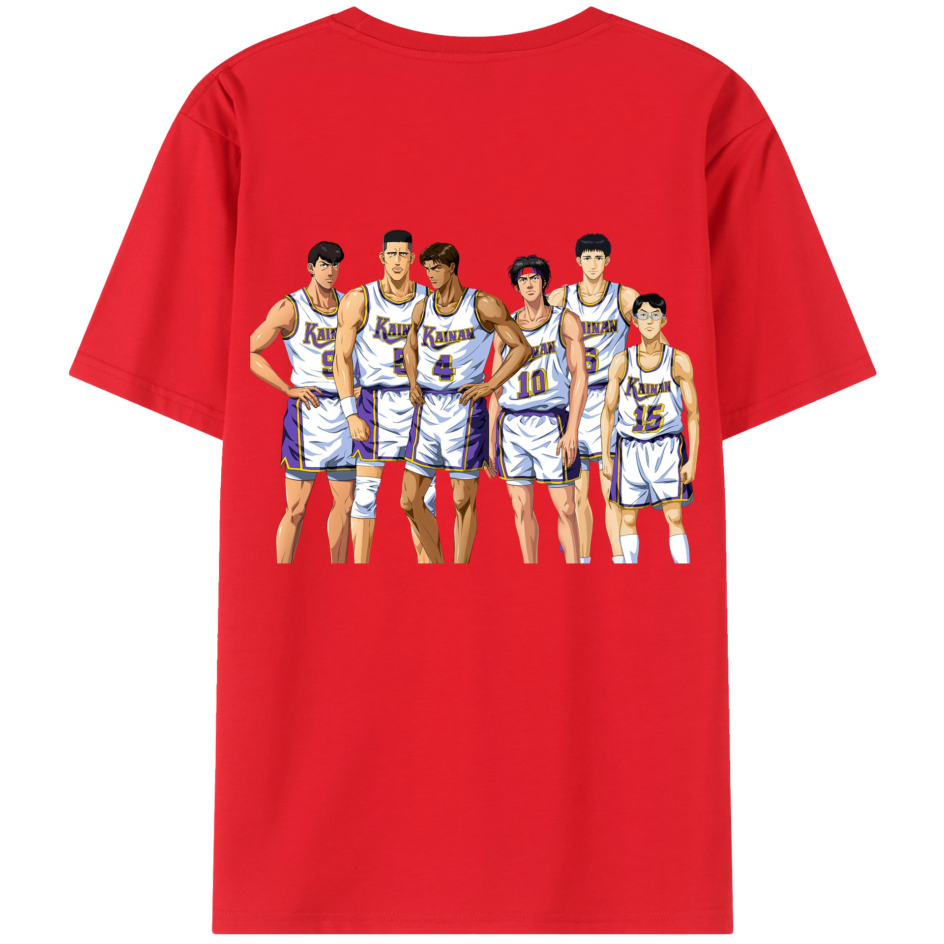 （画像用） SLAM DUNK／スラムダンク 綿100％ メンズ半袖Tシャツ（バックプリント） 通気性