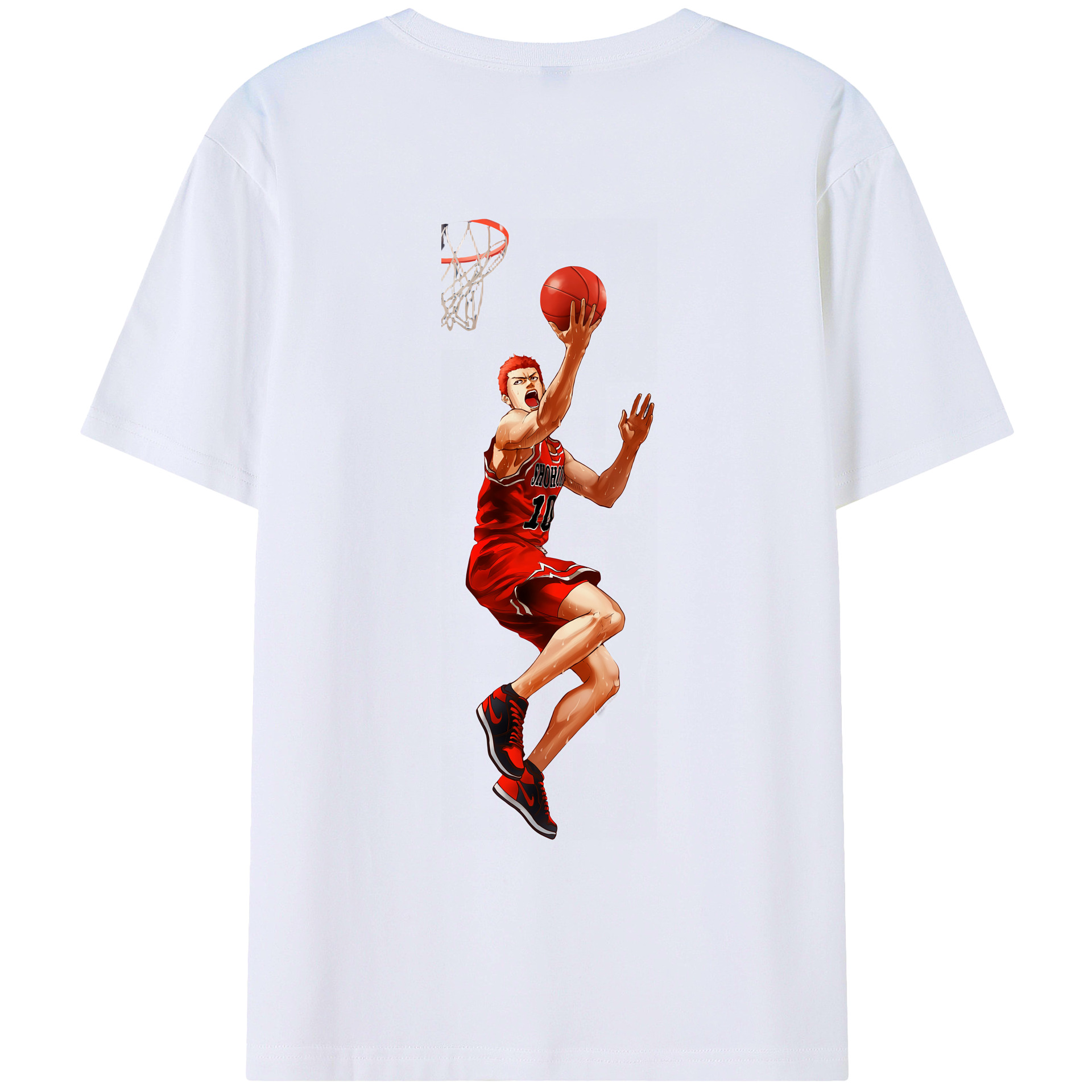 （画像用） SLAM DUNK／スラムダンク 綿100％ メンズ半袖Tシャツ（バックプリント） 通気性