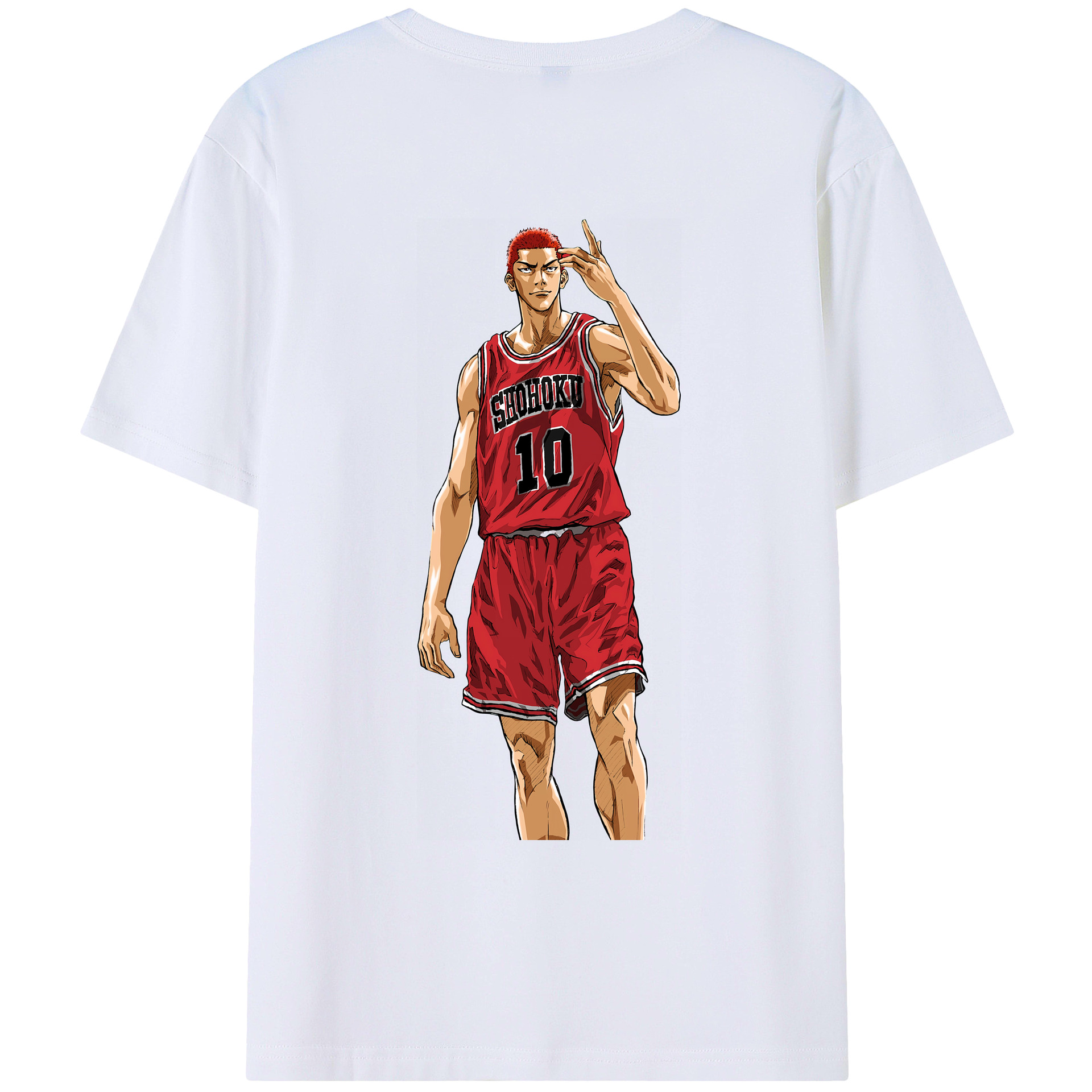 （画像用） SLAM DUNK／スラムダンク 綿100％ メンズ半袖Tシャツ（バックプリント） 通気性