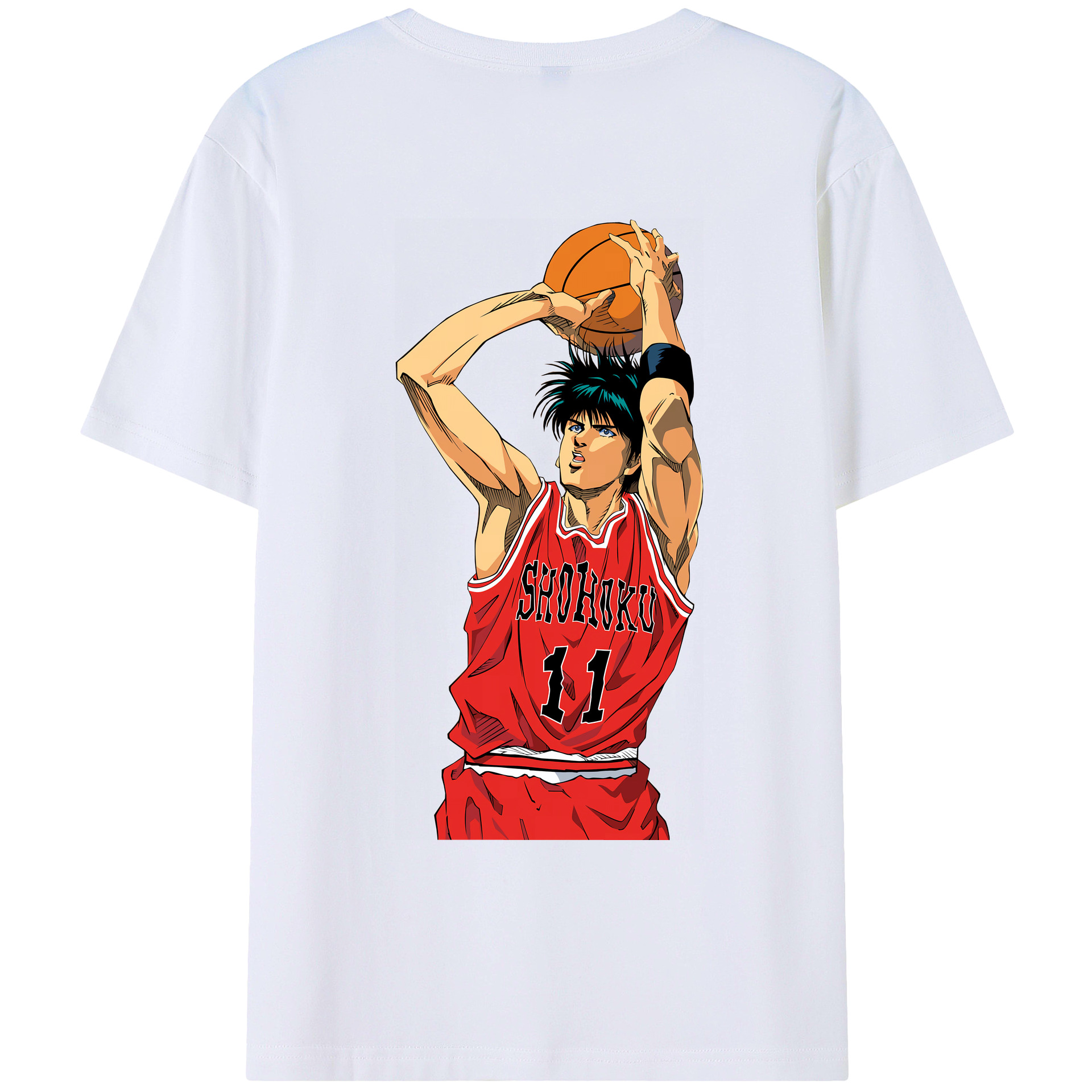（画像用） SLAM DUNK／スラムダンク 綿100％ メンズ半袖Tシャツ（バックプリント） 通気性