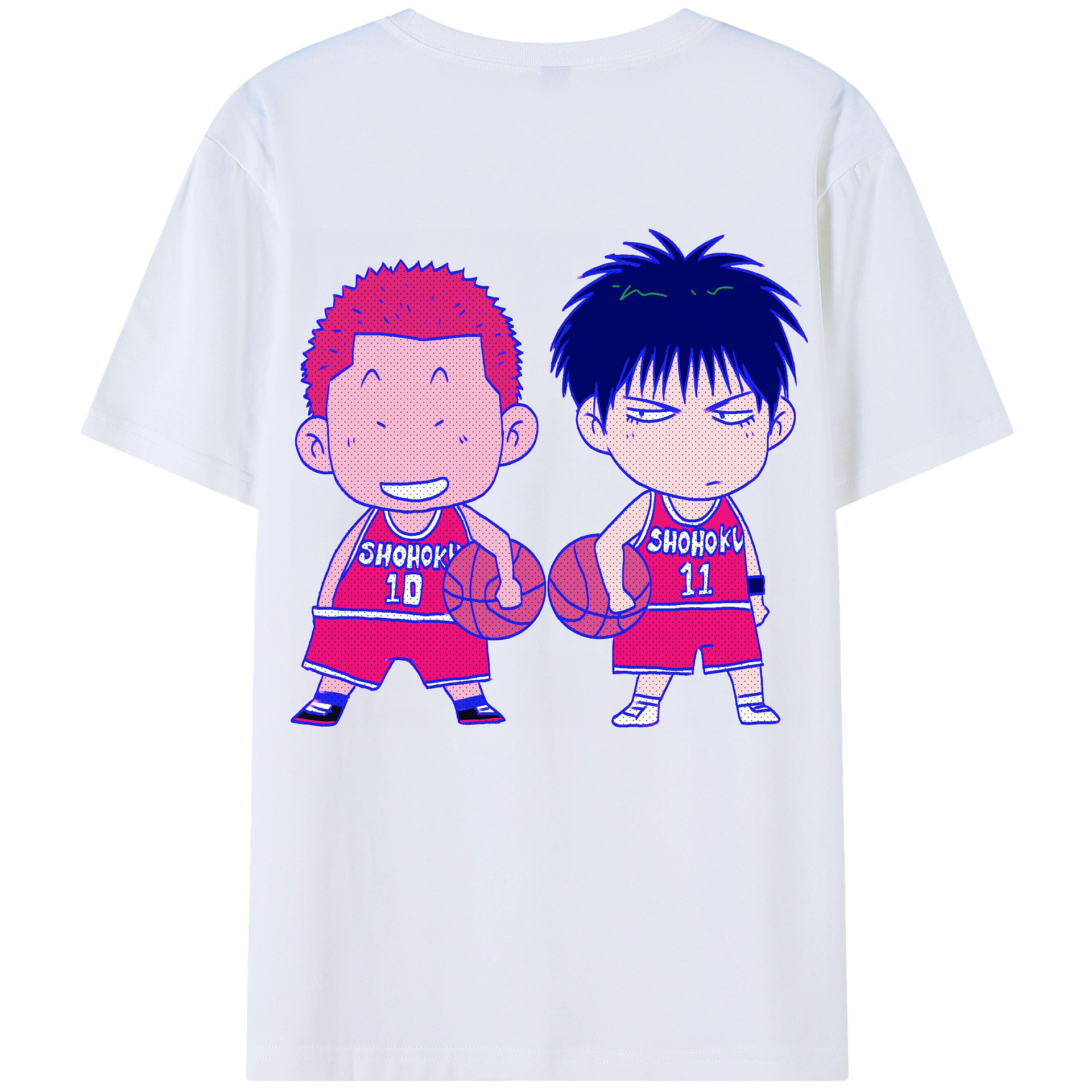 （画像用） SLAM DUNK／スラムダンク 綿100％ メンズ半袖Tシャツ（バックプリント） 通気性