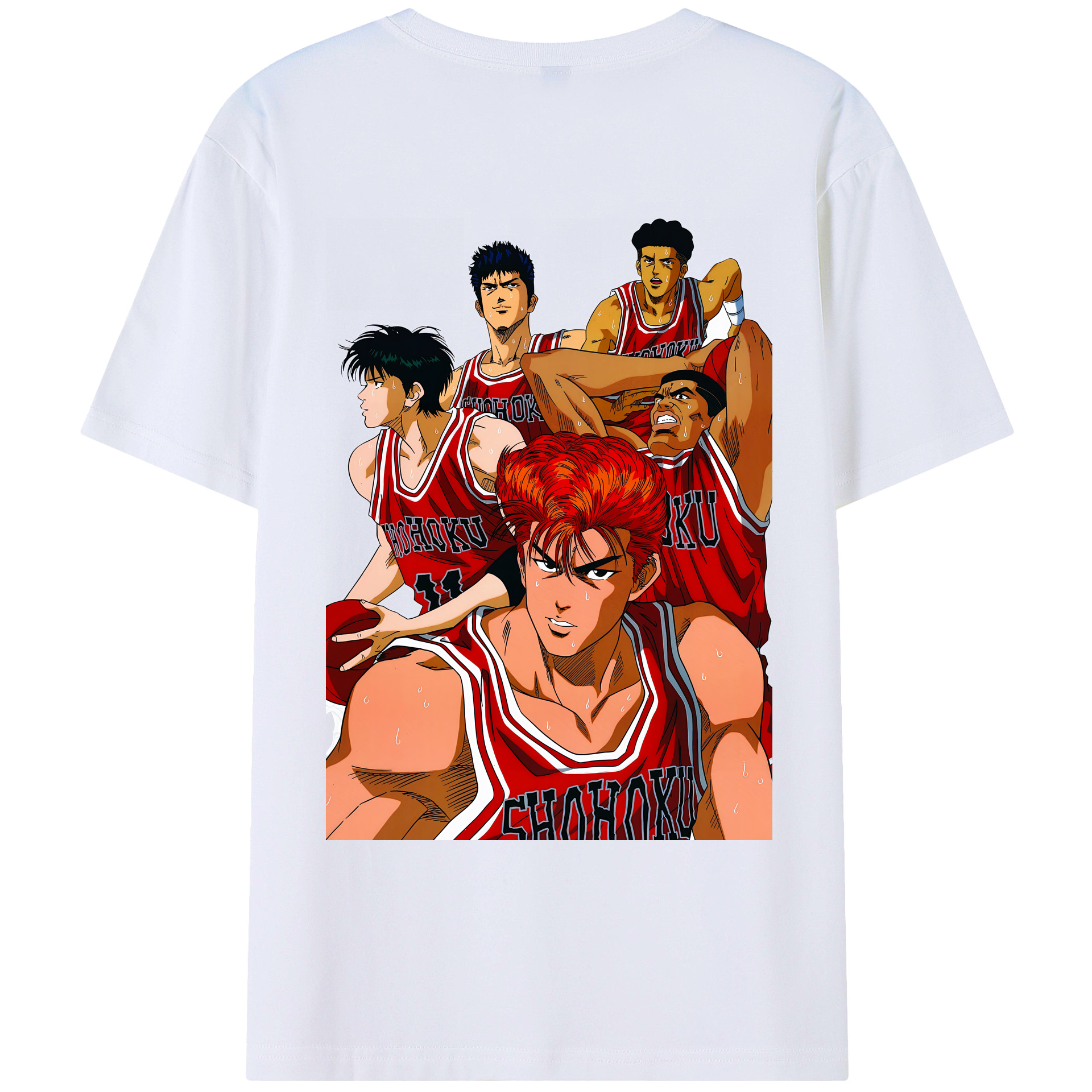 （画像用） SLAM DUNK／スラムダンク 綿100％ メンズ半袖Tシャツ（バックプリント） 通気性