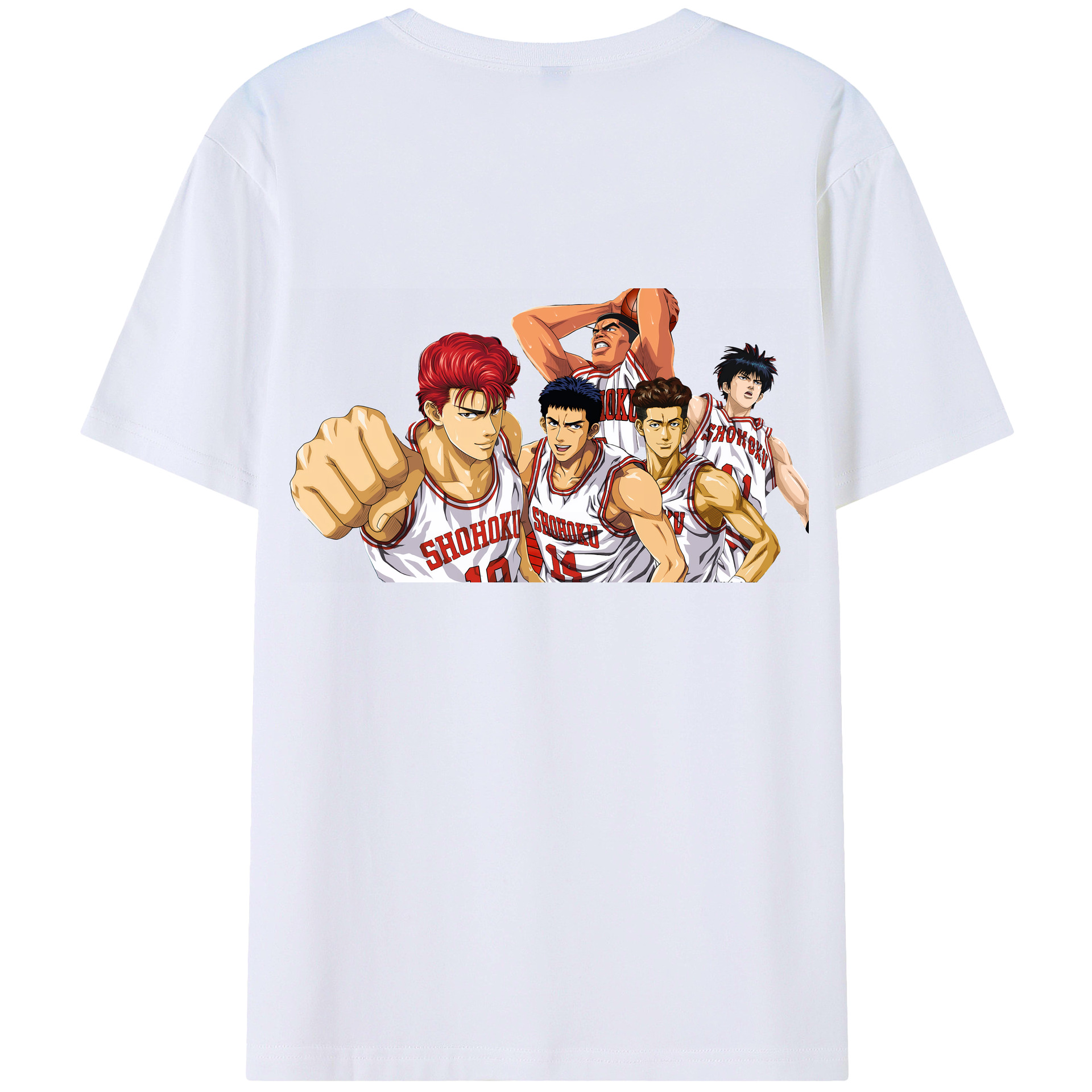 （画像用） SLAM DUNK／スラムダンク 綿100％ メンズ半袖Tシャツ（バックプリント） 通気性