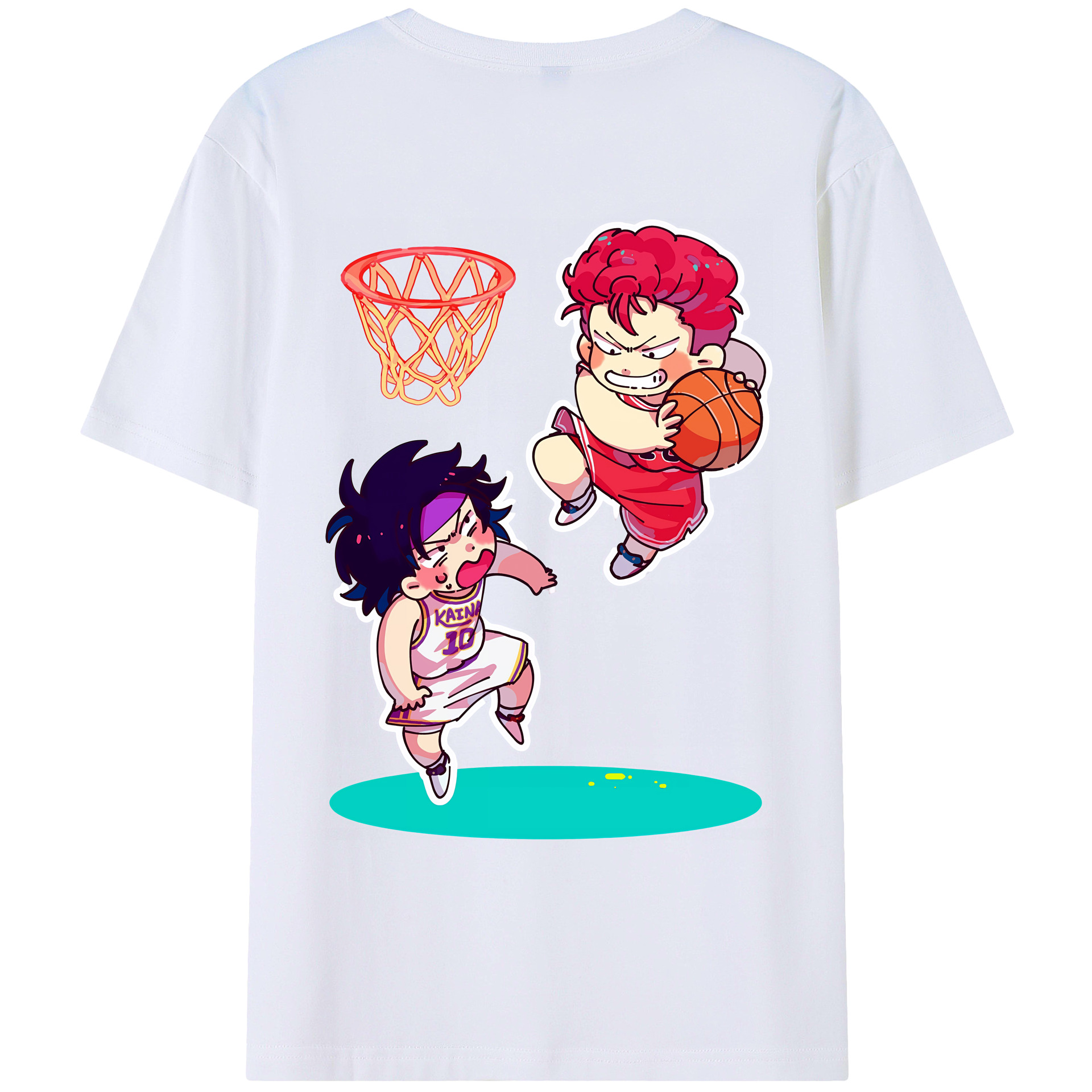 （画像用） SLAM DUNK／スラムダンク 綿100％ メンズ半袖Tシャツ（バックプリント） 通気性