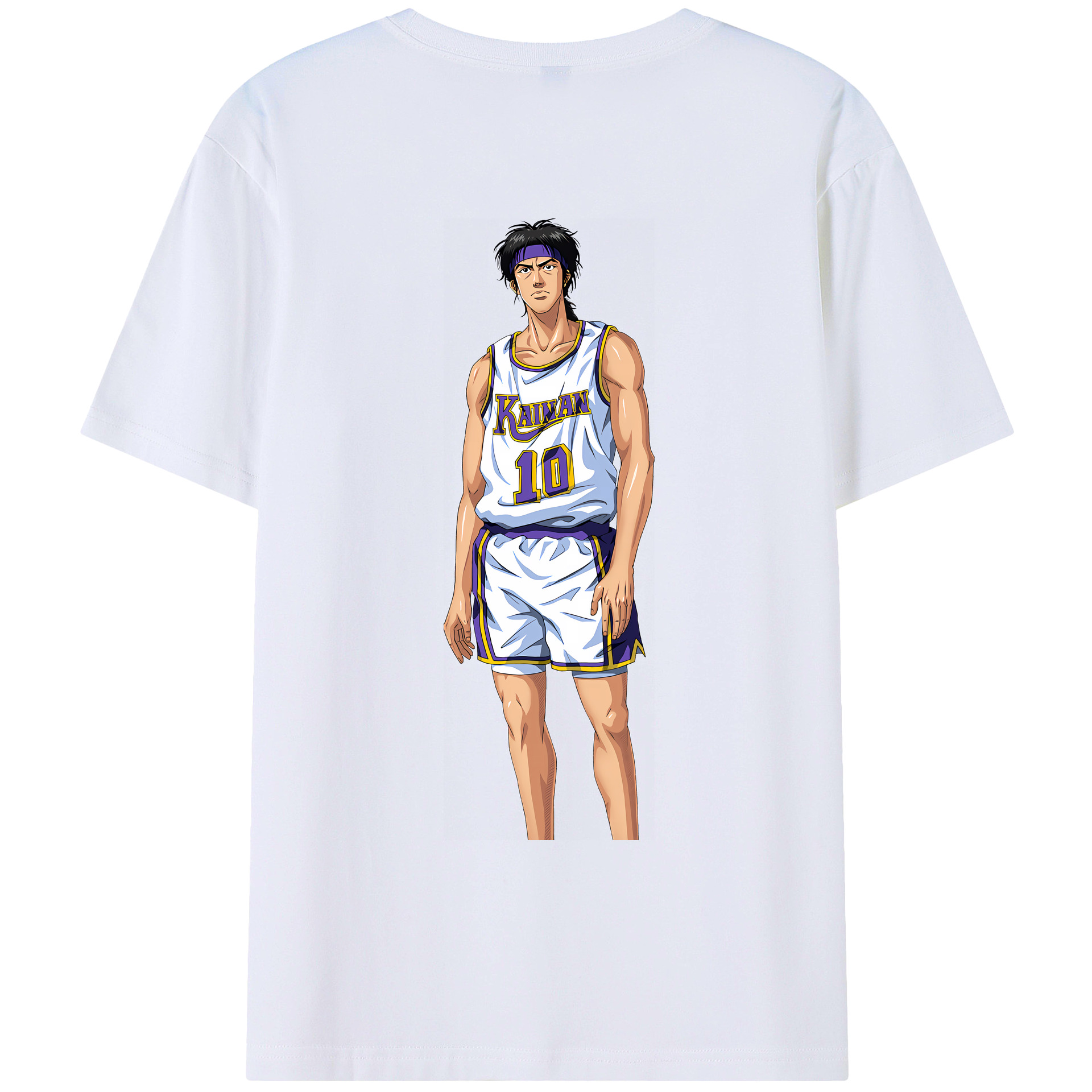 （画像用） SLAM DUNK／スラムダンク 綿100％ メンズ半袖Tシャツ（バックプリント） 通気性