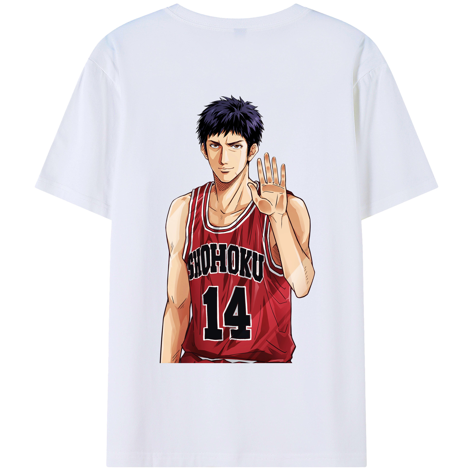 （画像用） SLAM DUNK／スラムダンク 綿100％ メンズ半袖Tシャツ（バックプリント） 通気性
