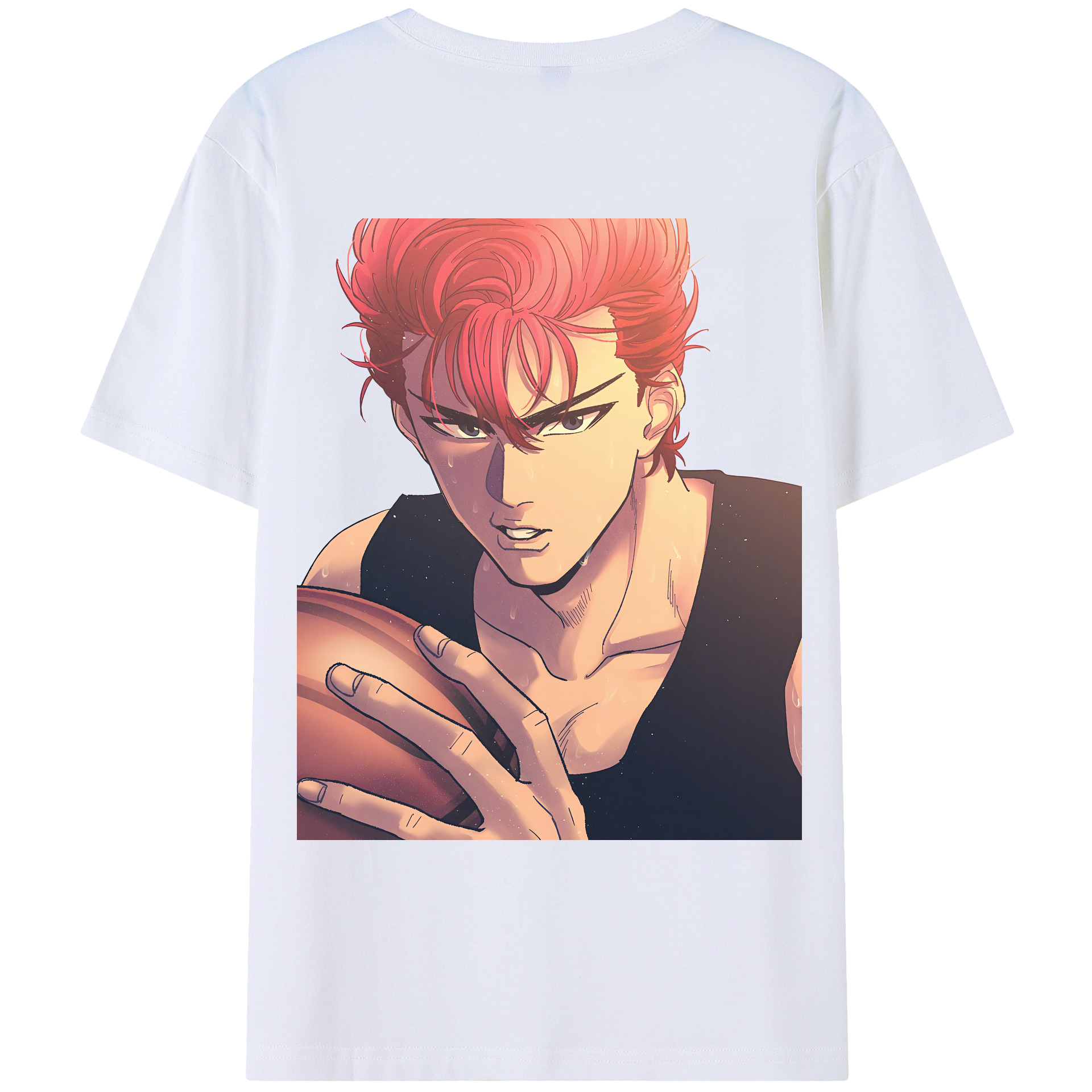 （画像用） SLAM DUNK／スラムダンク 綿100％ メンズ半袖Tシャツ（バックプリント） 通気性