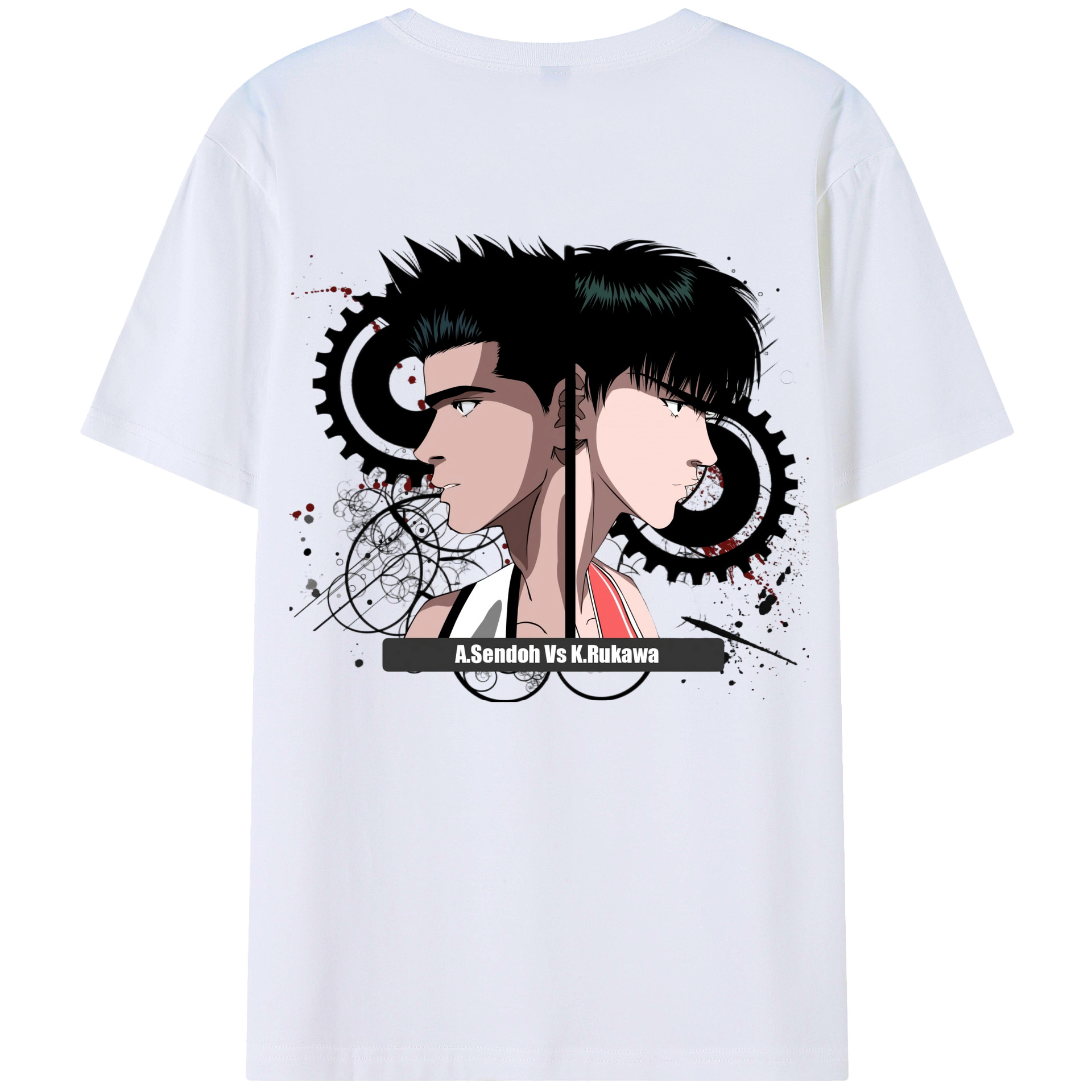 （画像用） SLAM DUNK／スラムダンク 綿100％ メンズ半袖Tシャツ（バックプリント） 通気性