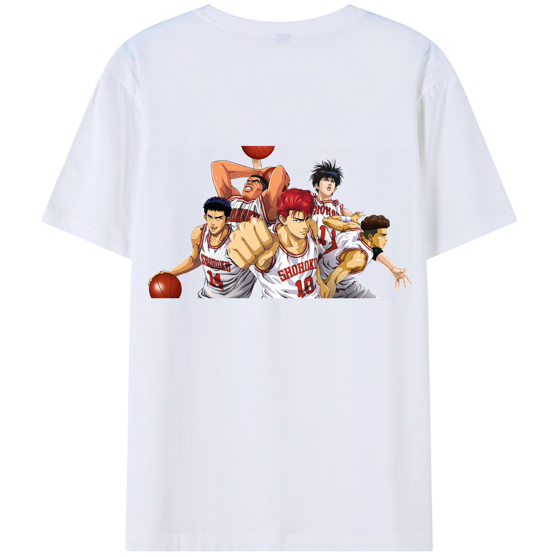 （画像用） SLAM DUNK／スラムダンク 綿100％ メンズ半袖Tシャツ（バックプリント） 通気性